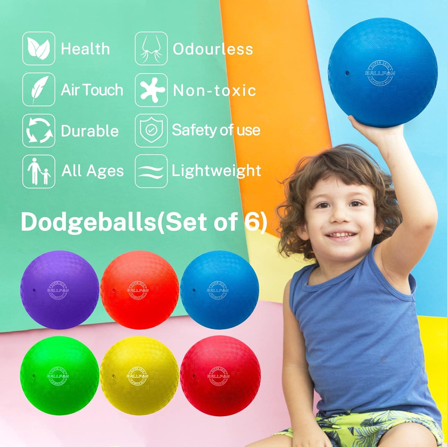 Set de 6 Pelotas de Dodgeball BallFUN 21.6 cm con Bomba