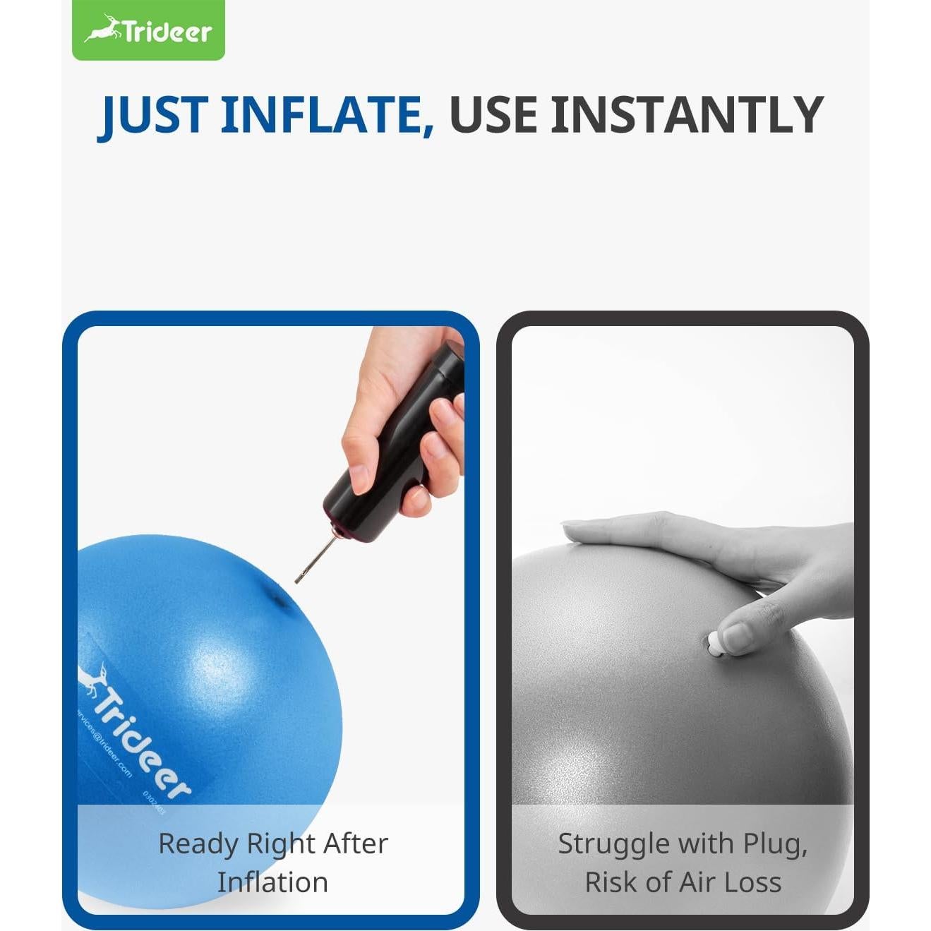 Pelota de Pilates Trideer 17.78 cm Antiburst con Bomba