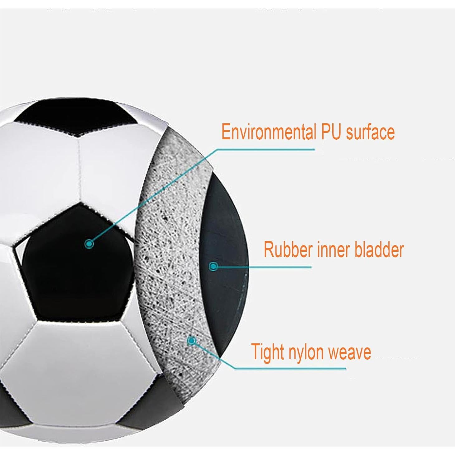 Balón de Fútbol SPDTECH Tamaño 3 PU Blanco Negro con Bomba