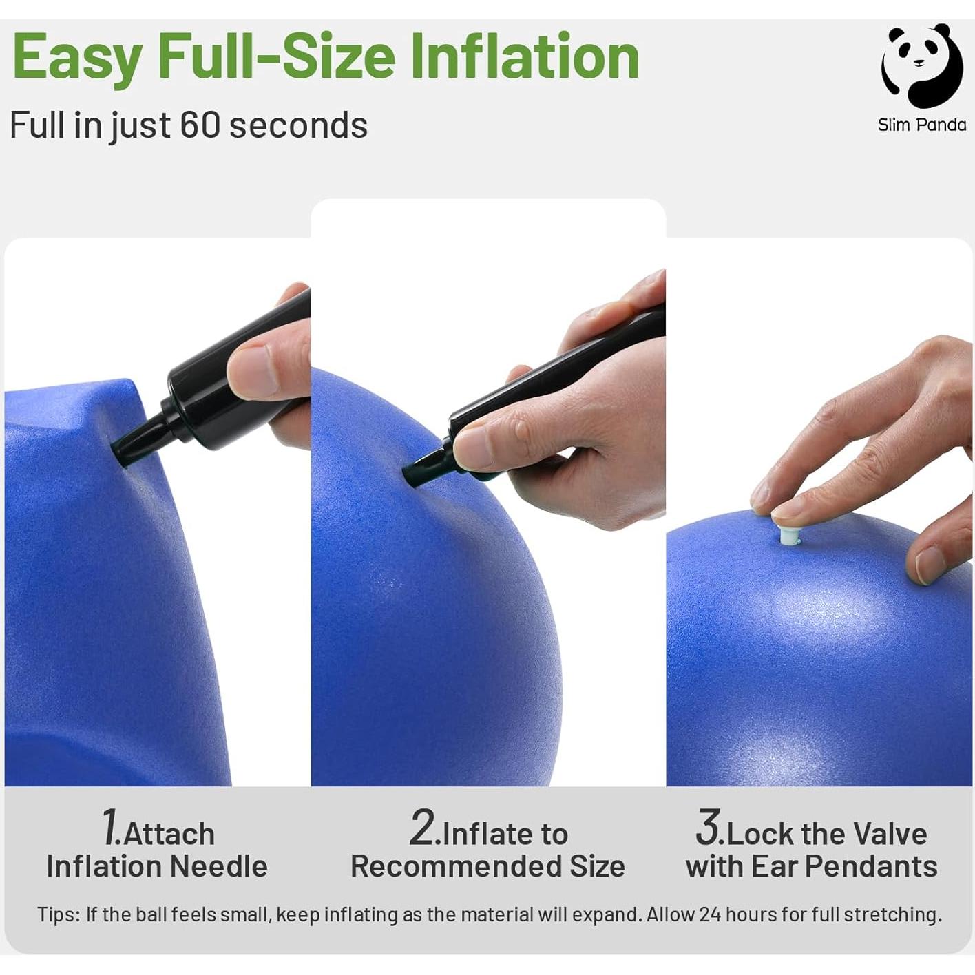 Bola de Pilates Slim Panda 22.86 cm Antideslizante y A Prueba de Explosiones