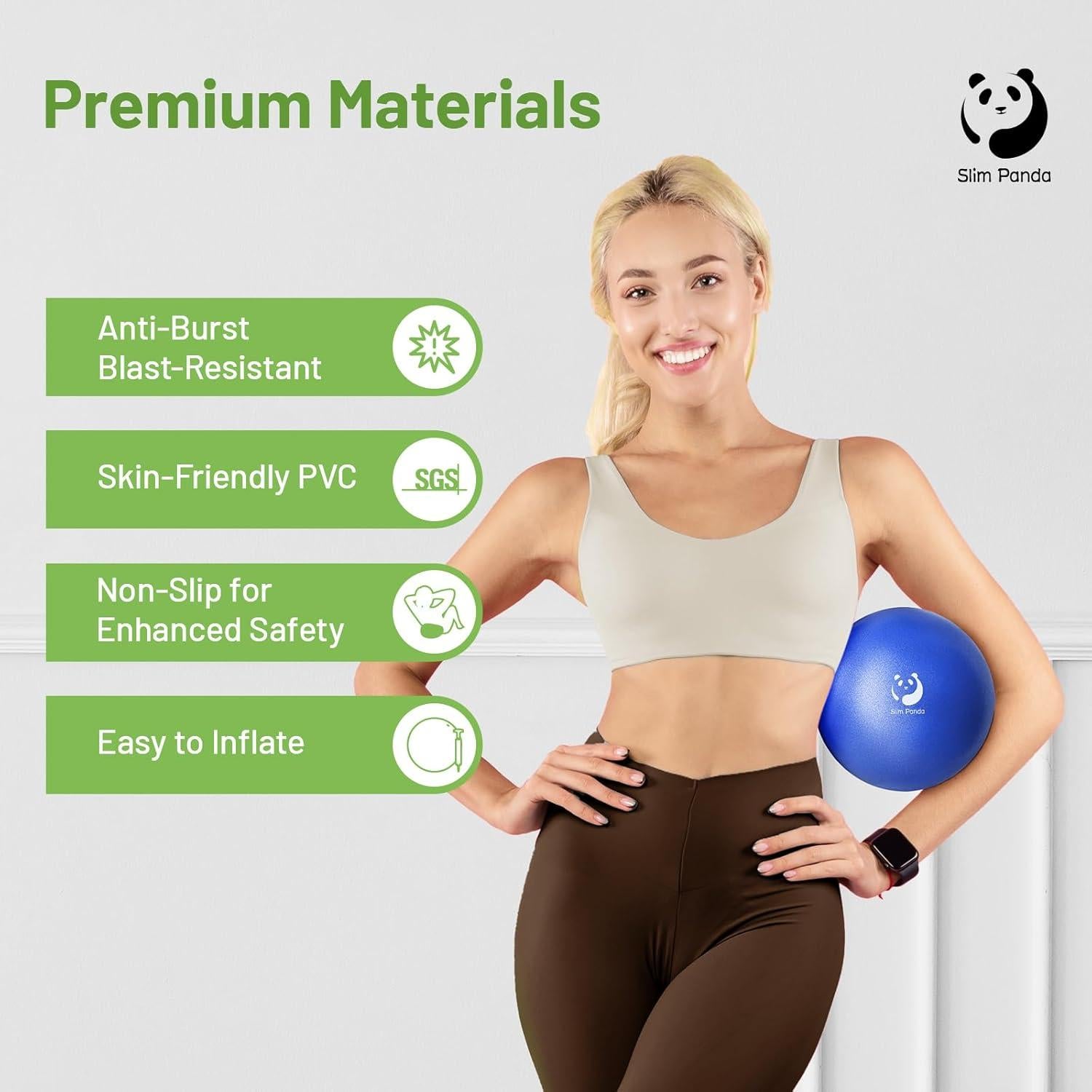 Bola de Pilates Slim Panda 22.86 cm Antideslizante y A Prueba de Explosiones
