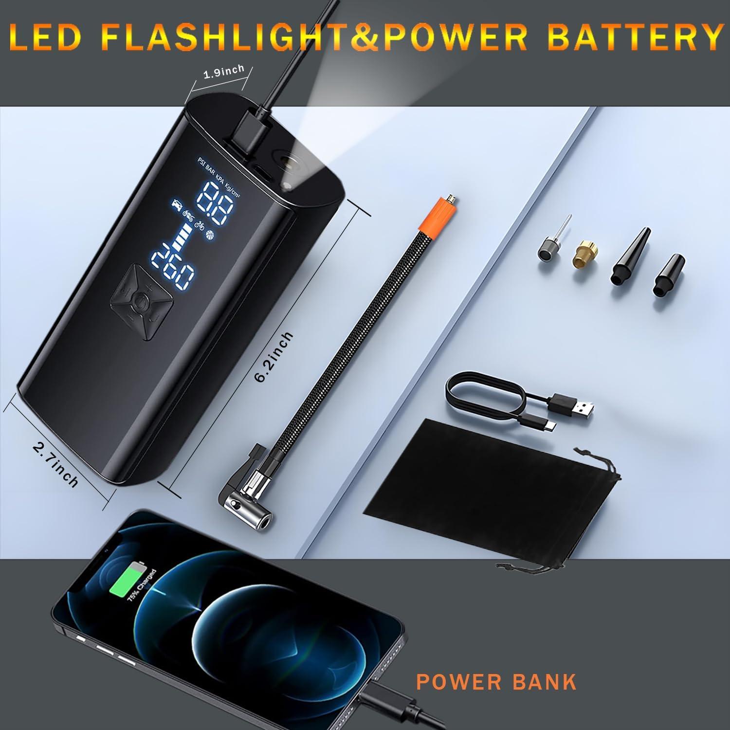 Compresor de Aire Portátil TOBZMONO YY-P003 180PSI 22000mAh