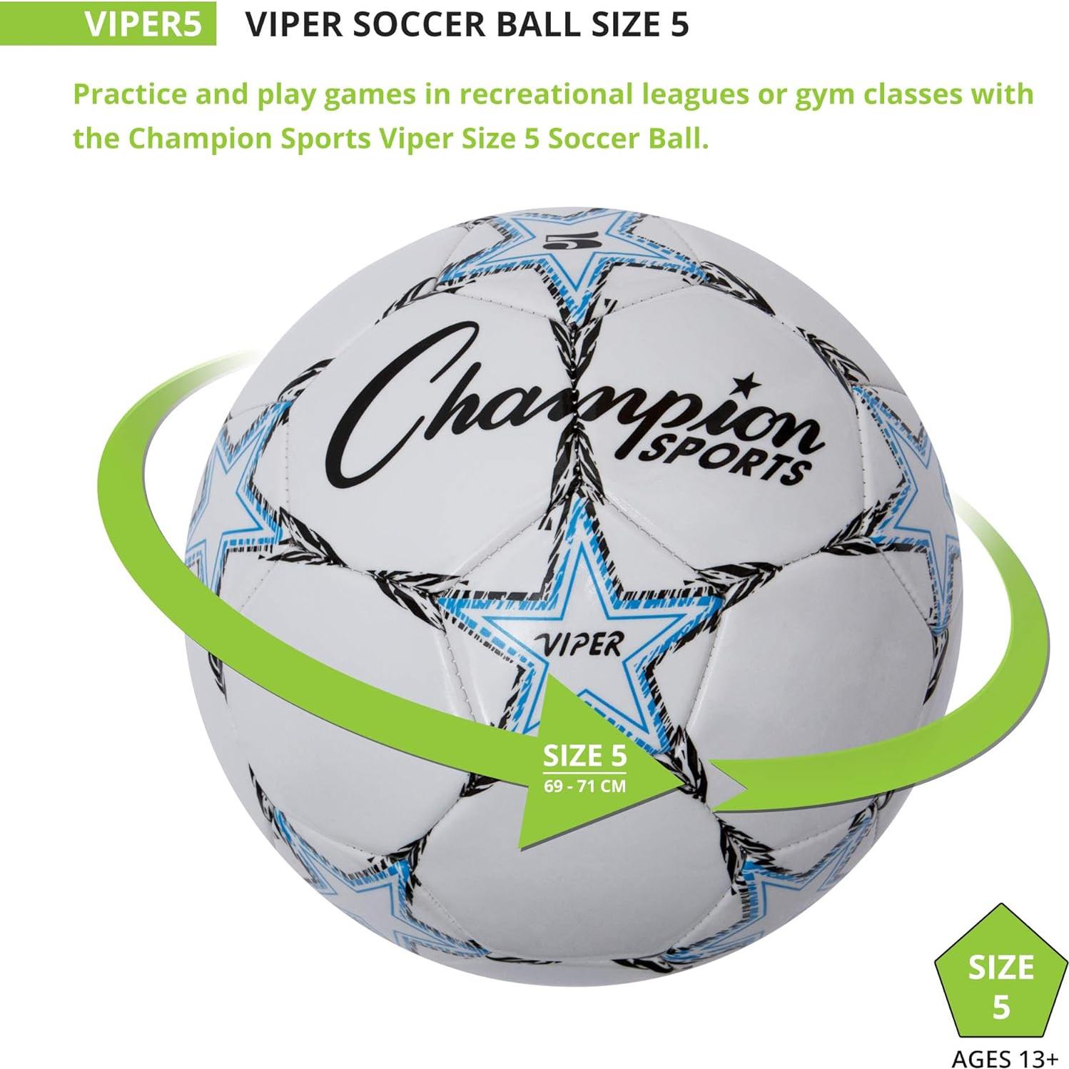 Balón de Fútbol Viper Champion Sports Tamaño 5 - TPU Suave