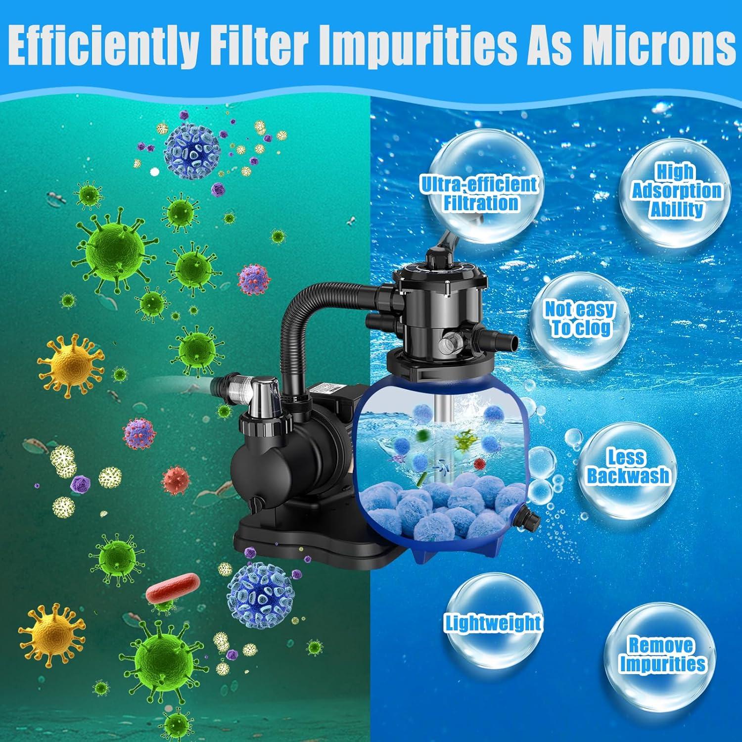 Bolas de Filtro para Piscina MJZ 1.4 kg Ecológicas Reutilizables