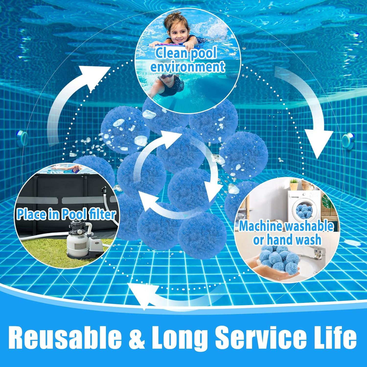 Bolas de Filtro para Piscina MJZ 1.4 kg Ecológicas Reutilizables