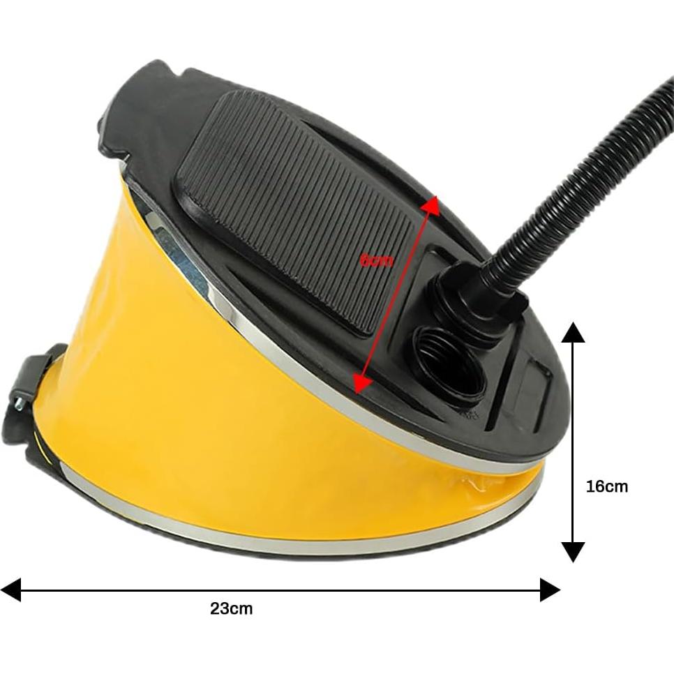 Bomba de aire de pie Glomora 3L para inflables - Amarillo