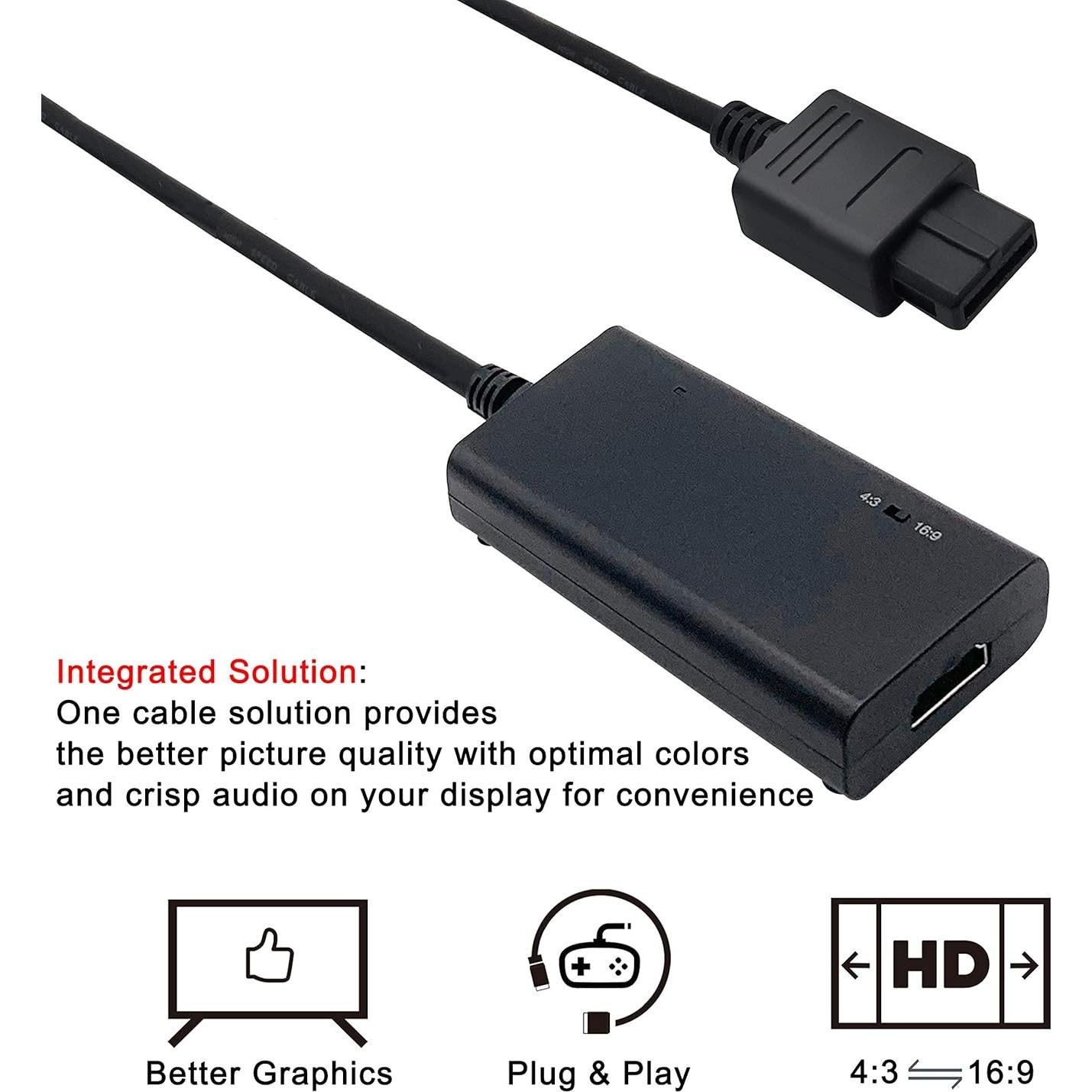 Cable HDMI 3-en-1 para GameCube, N64 y SNES - LevelHike