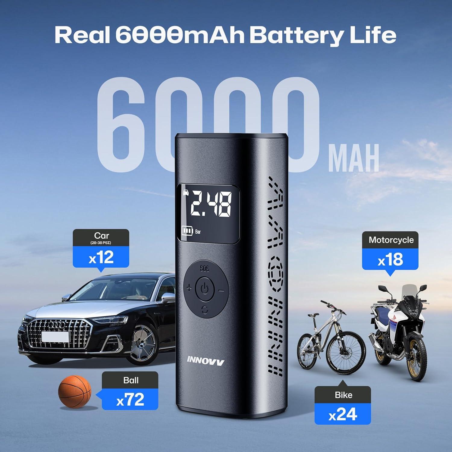 Compresor de Aire Portátil INNOVV 150 PSI Bomba Eléctrica