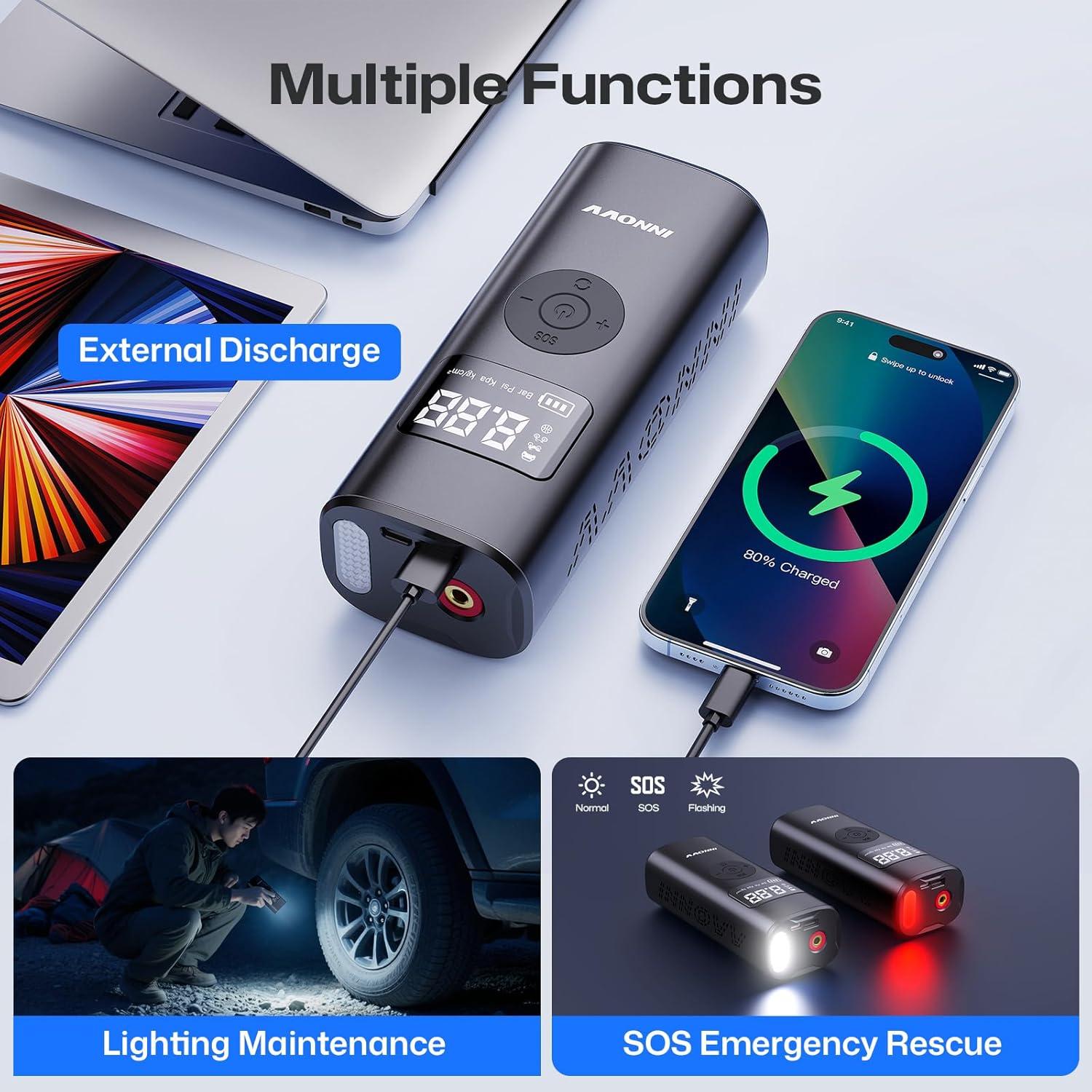 Compresor de Aire Portátil INNOVV 150 PSI Bomba Eléctrica