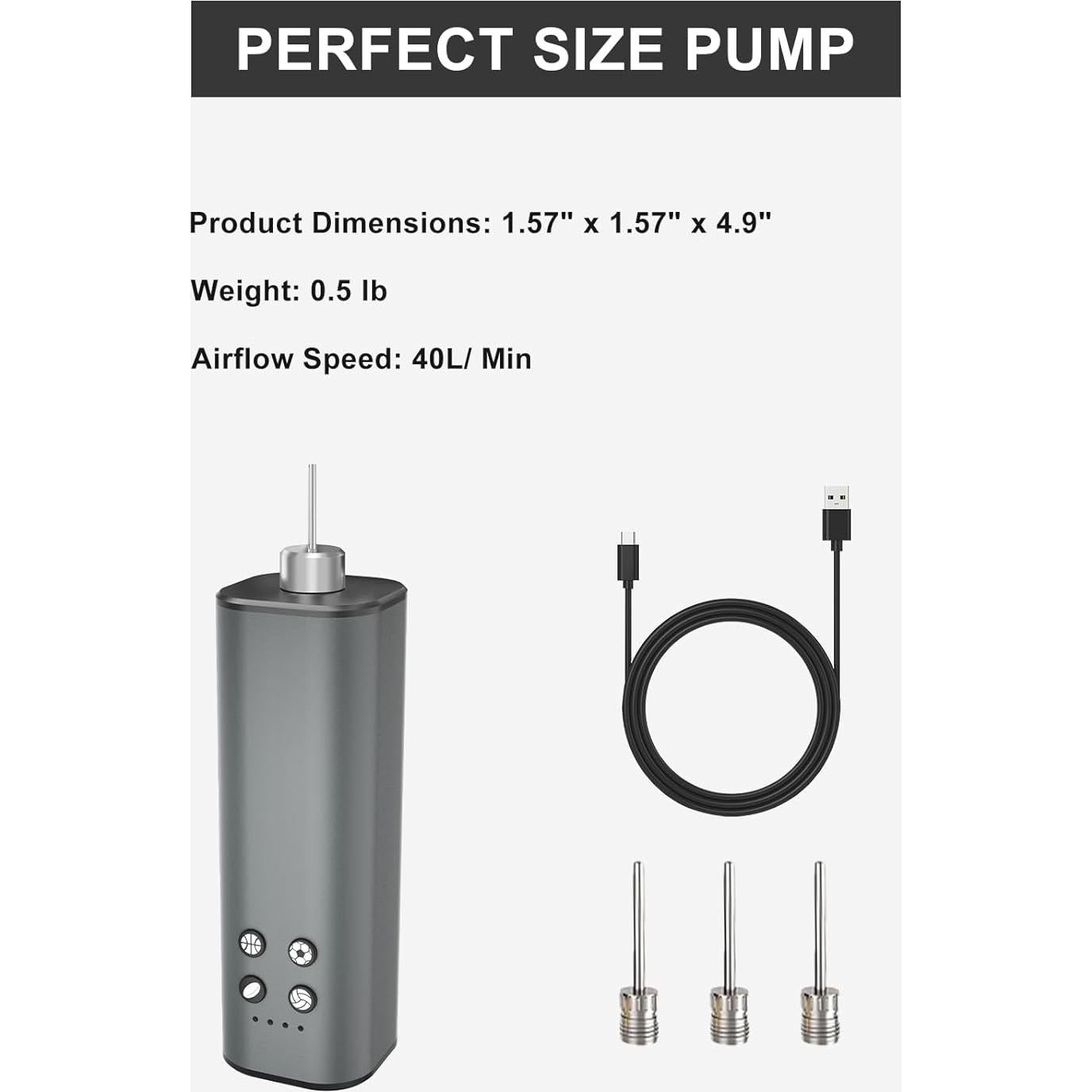 Bomba de aire eléctrica Feifuns para pelotas deportivas 40 LPM