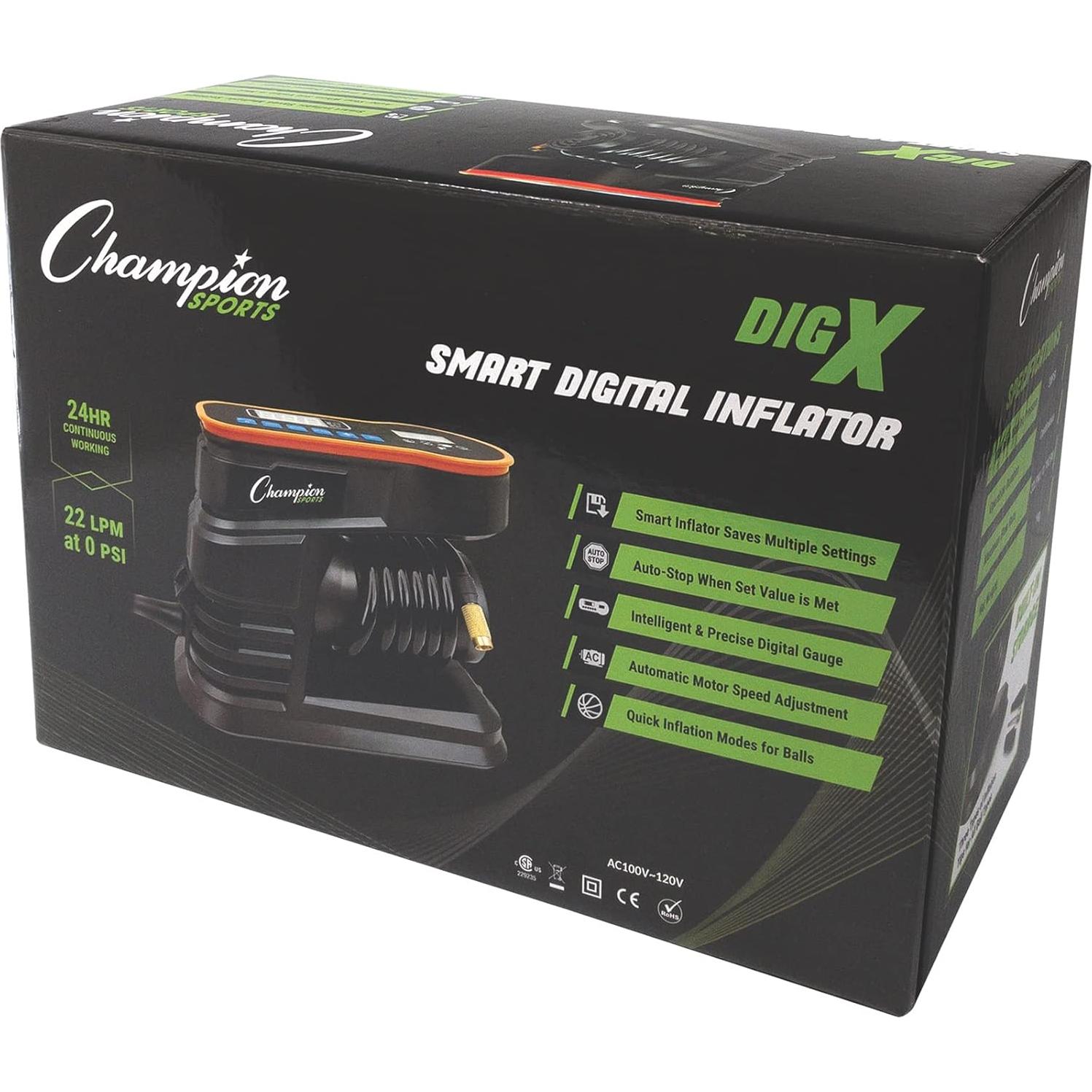 Bomba de Aire Digital Champion Sports - Inflador Electrónico 30 PSI