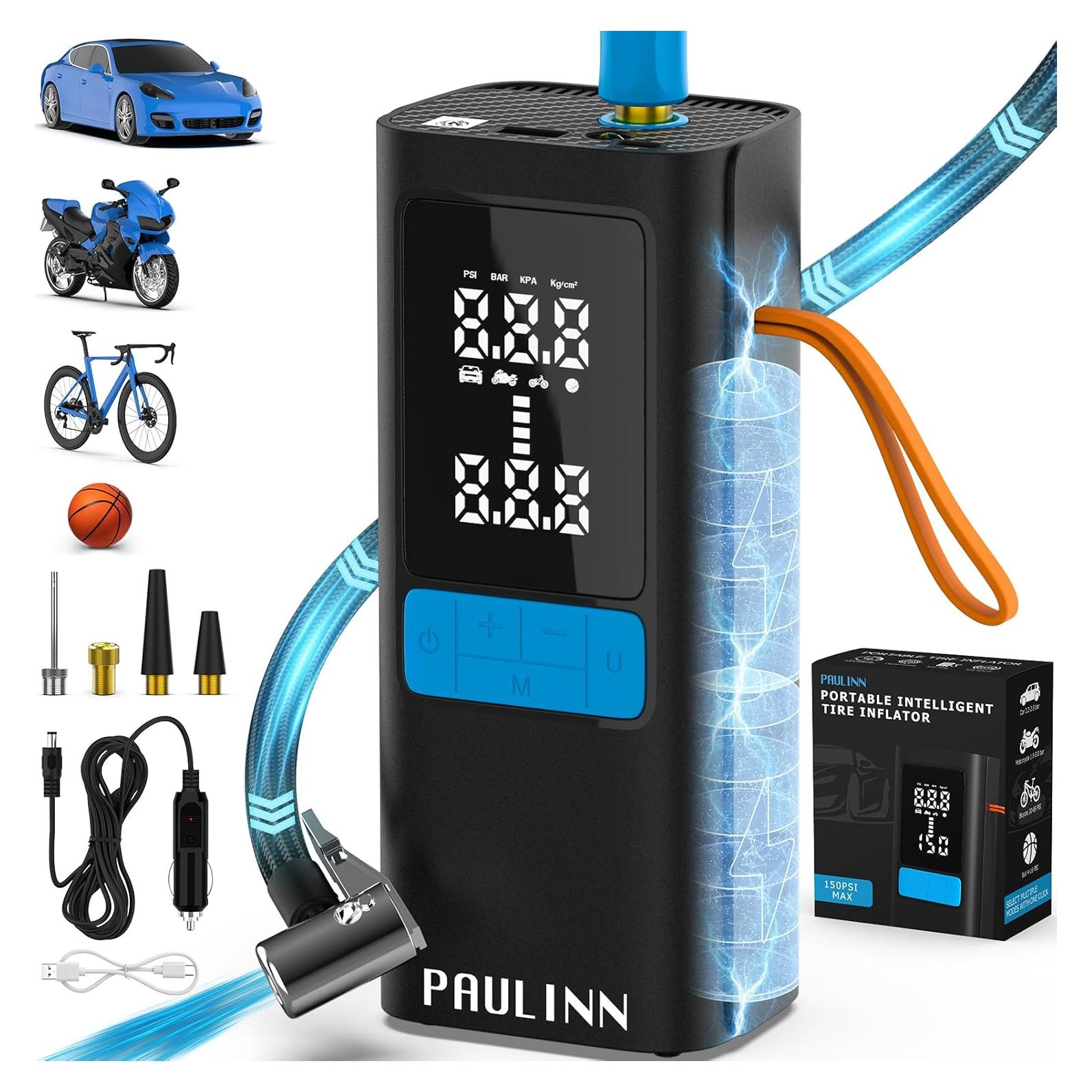 Compresor de Aire Portátil PAULINN 150 PSI 15000mAh Inalámbrico