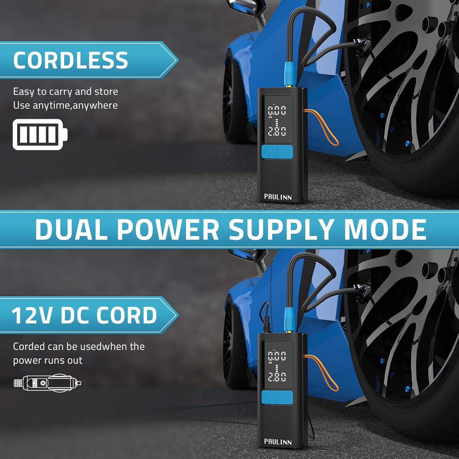 Compresor de Aire Portátil PAULINN 150 PSI 15000mAh Inalámbrico