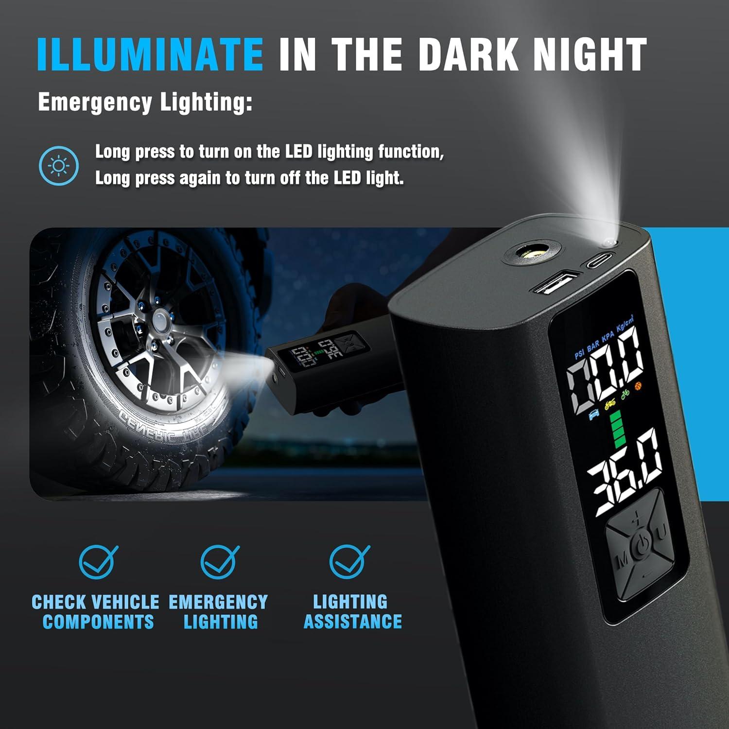 Compresor de Aire Portátil LIDEIE Bomba de Inflado 150 PSI