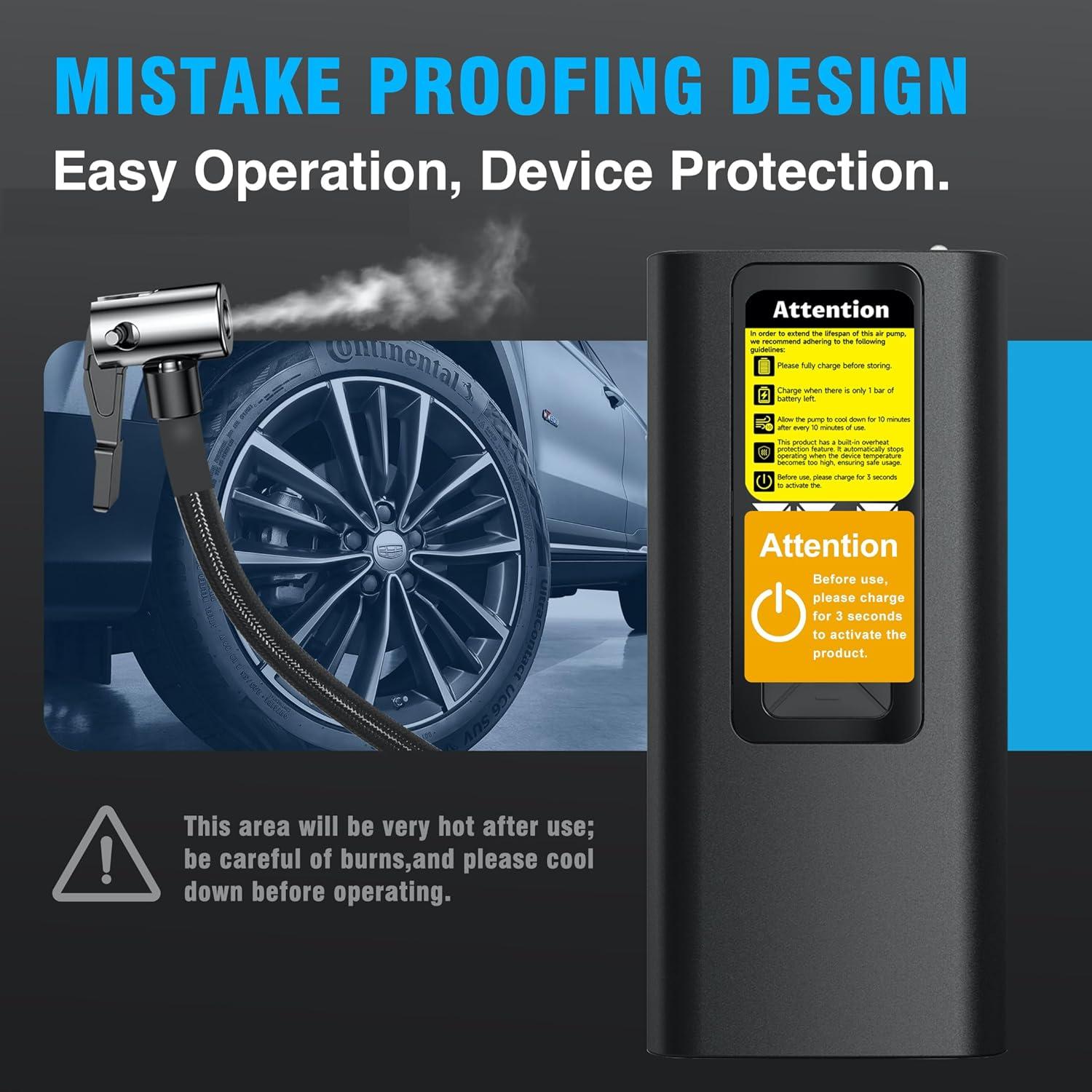 Compresor de Aire Portátil LIDEIE Bomba de Inflado 150 PSI