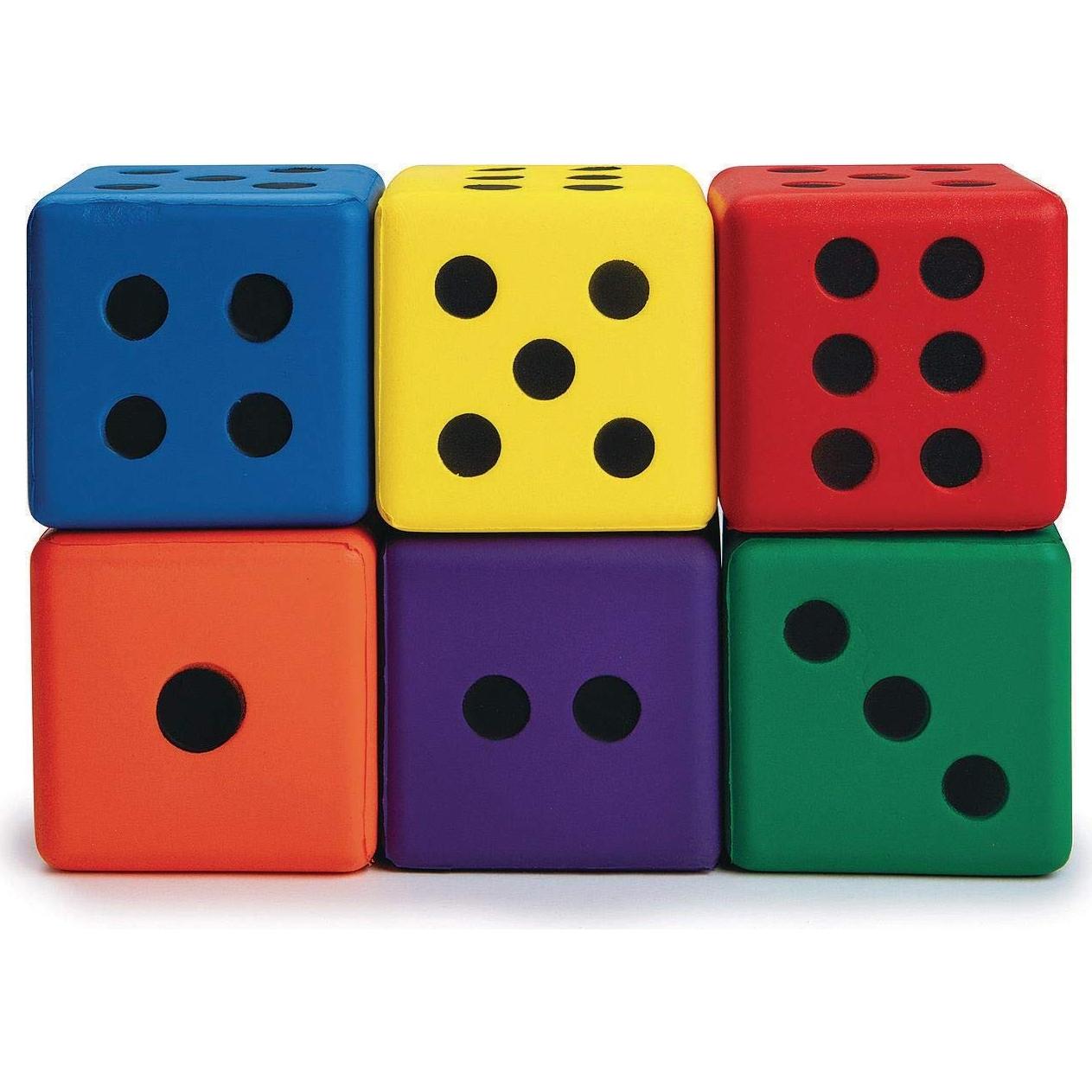 Dados de espuma grandes S&S Worldwide 8.3 cm set de 6 colores