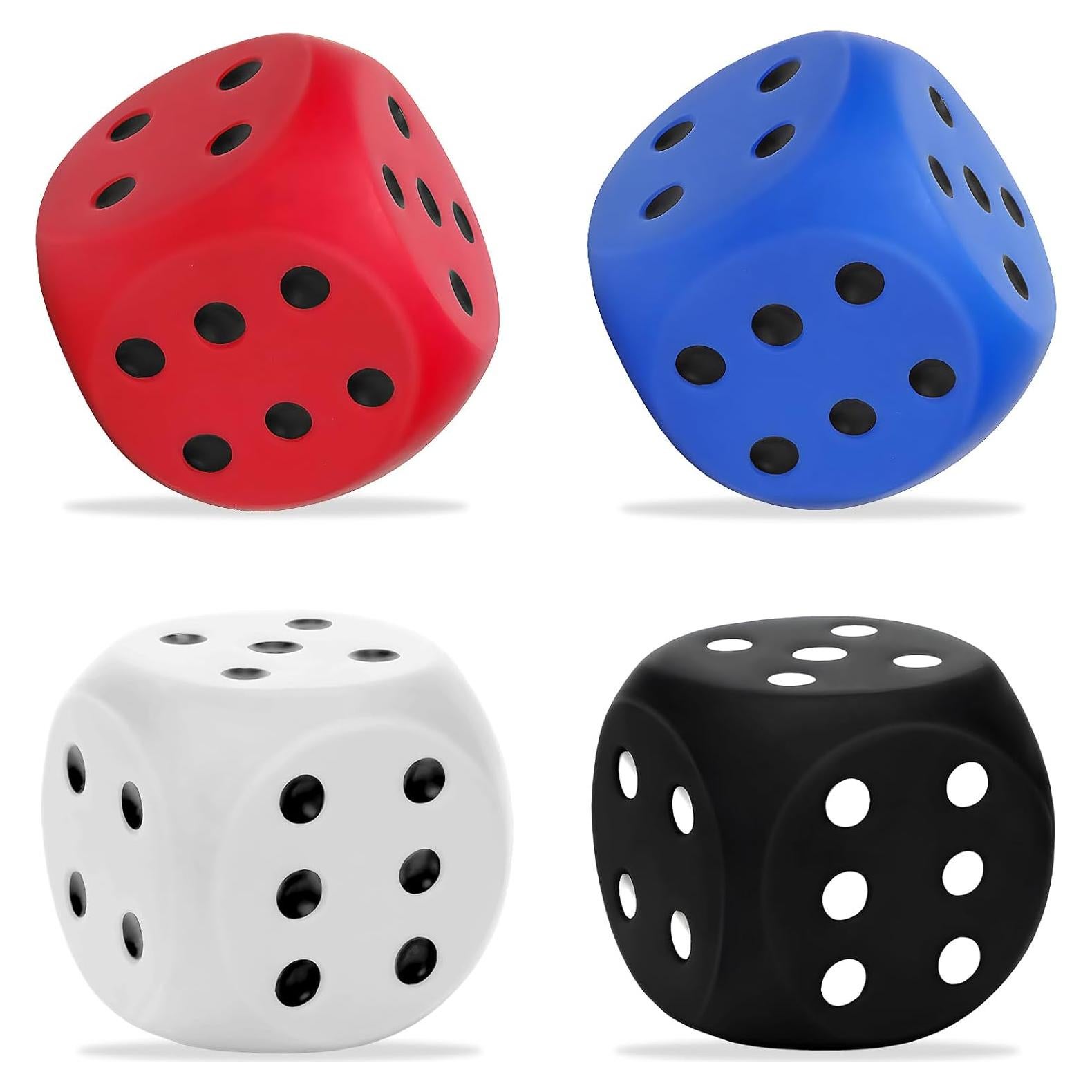 Dados de Espuma Jumbo HEYTIMI 6 cm - 4 Pcs Multicolor