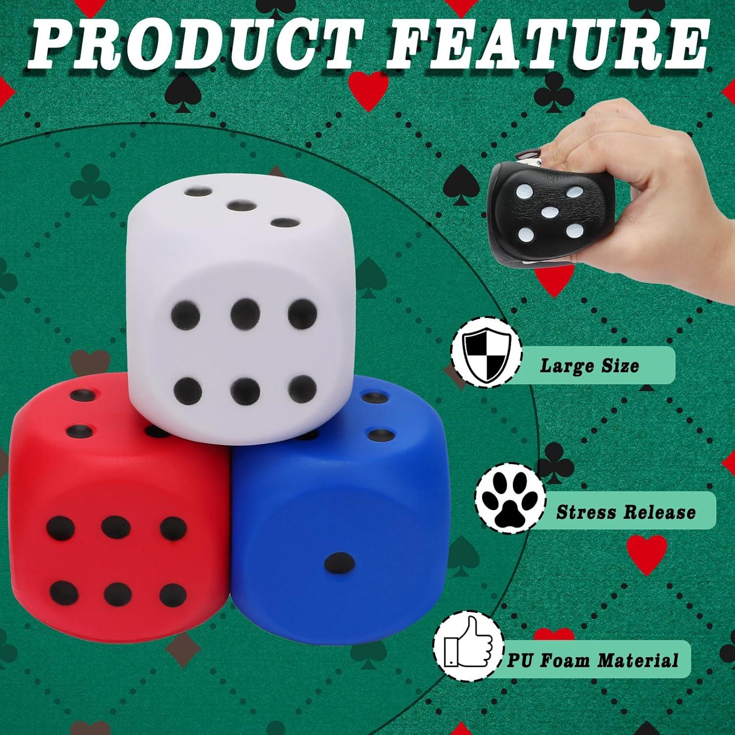 Dados de Espuma Jumbo HEYTIMI 6 cm - 4 Pcs Multicolor