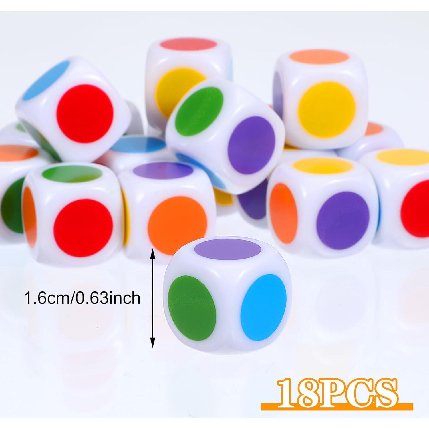 Juego de Dados de Colores Thinp - 18 Piezas 16mm Acrílico