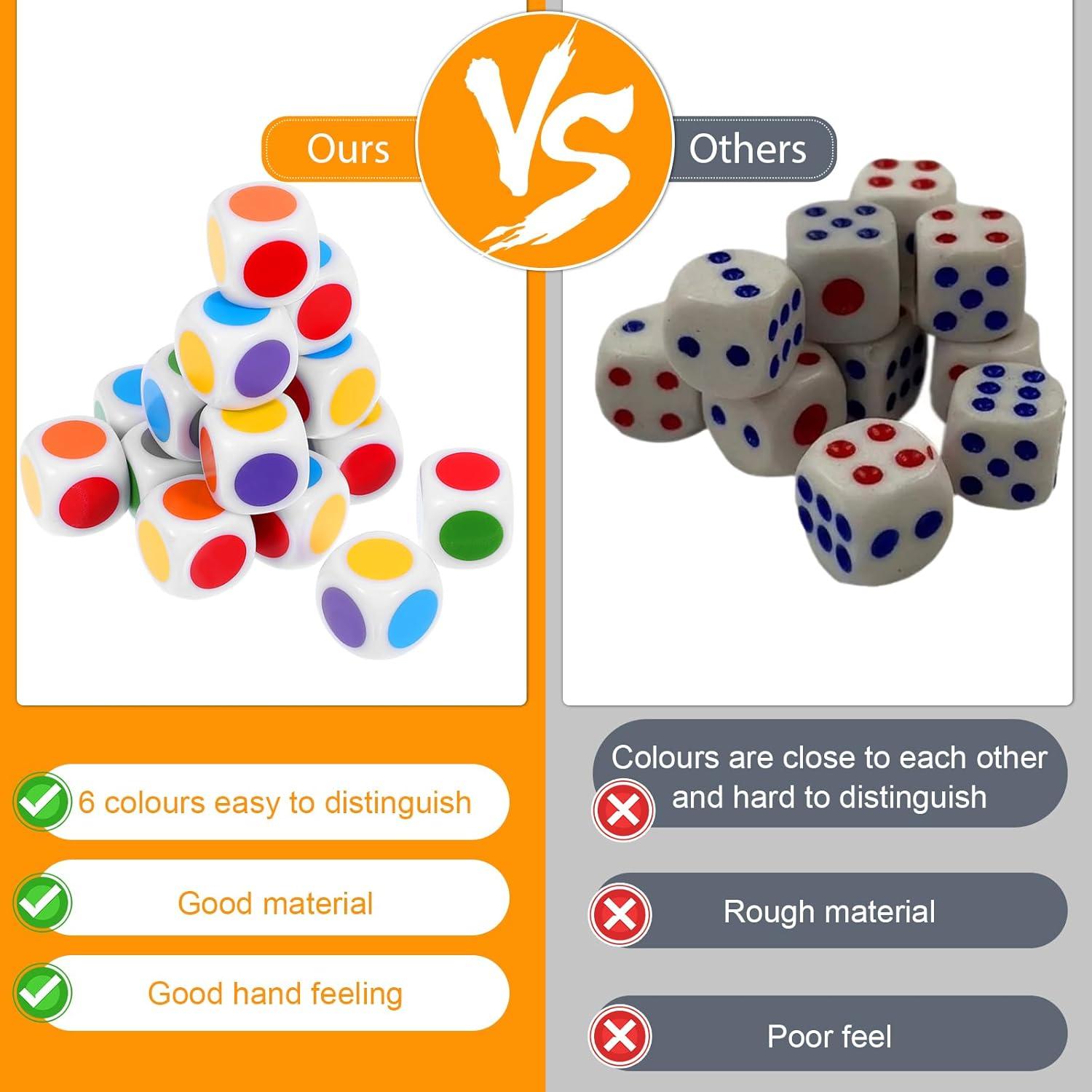 Juego de Dados de Colores Thinp - 18 Piezas 16mm Acrílico