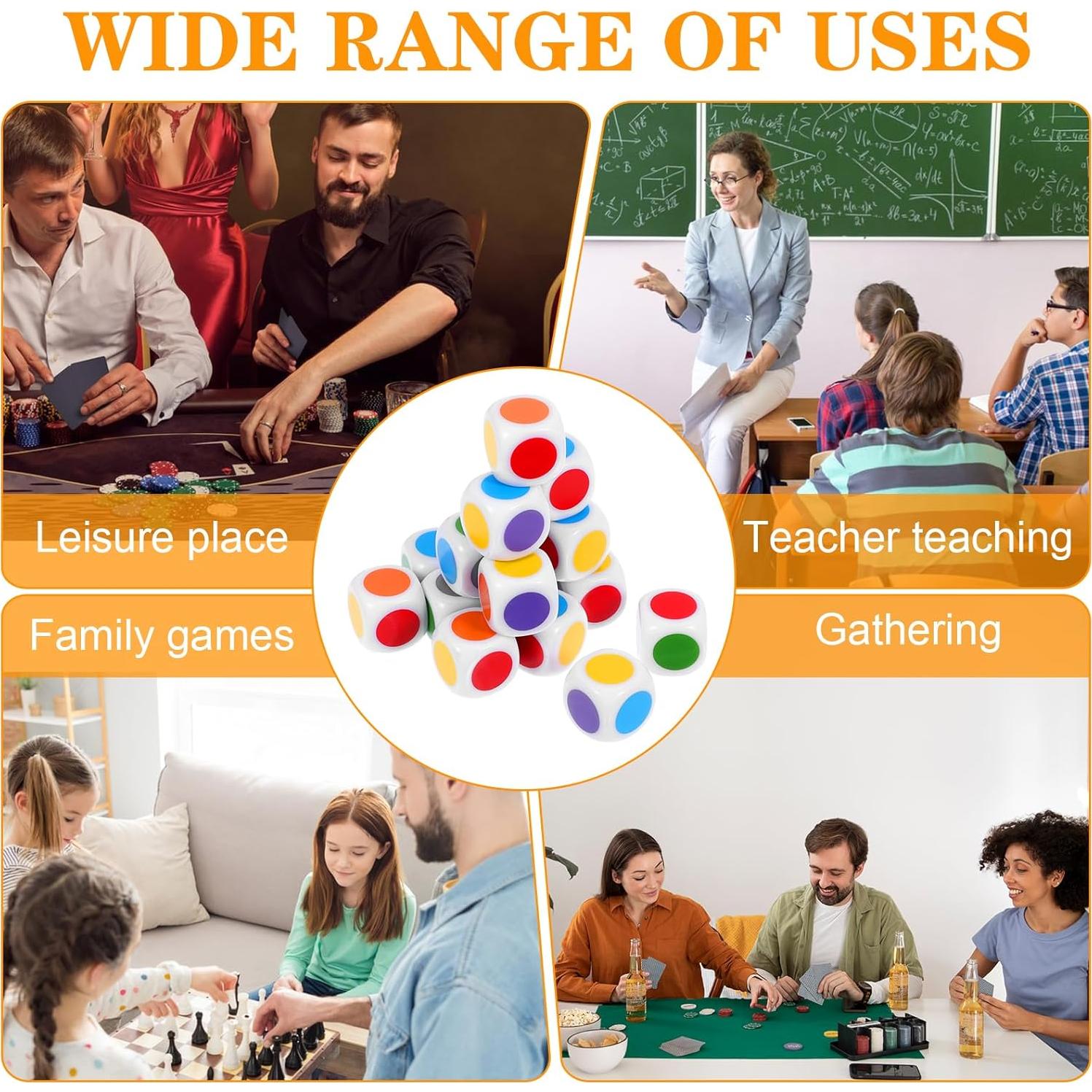 Juego de Dados de Colores Thinp - 18 Piezas 16mm Acrílico