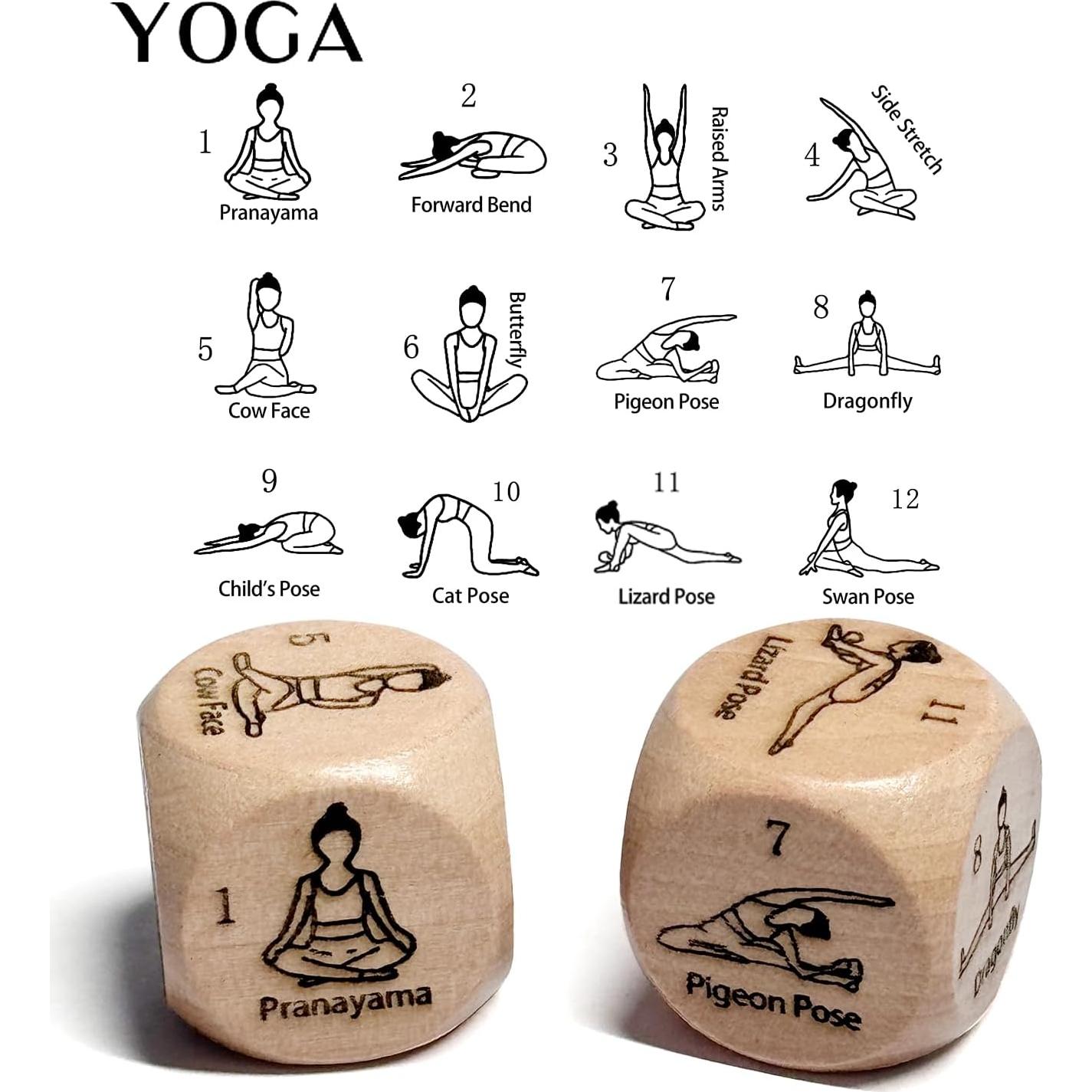 Juego de Dados de Madera para Yoga YANGJJ - 4 Piezas 25mm