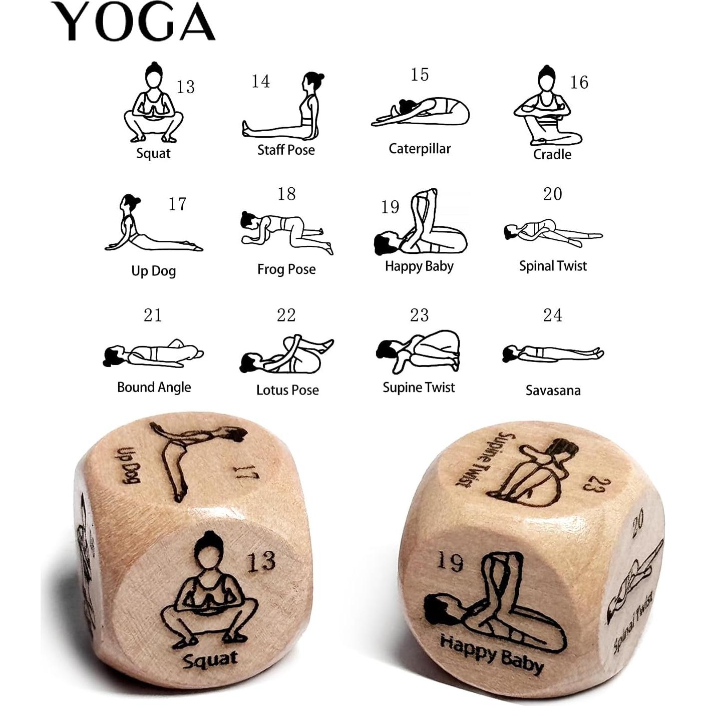 Juego de Dados de Madera para Yoga YANGJJ - 4 Piezas 25mm