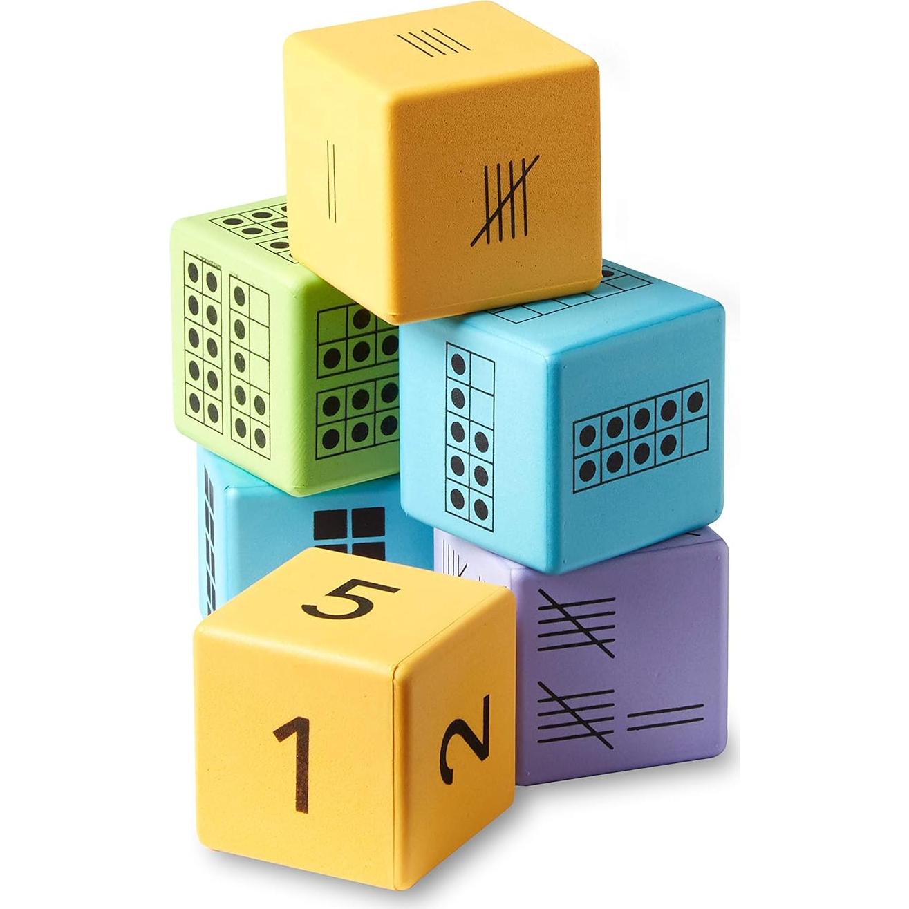 Set de Dados Matemáticos Hand2Mind para Niños 5-8 Años - 16 Piezas