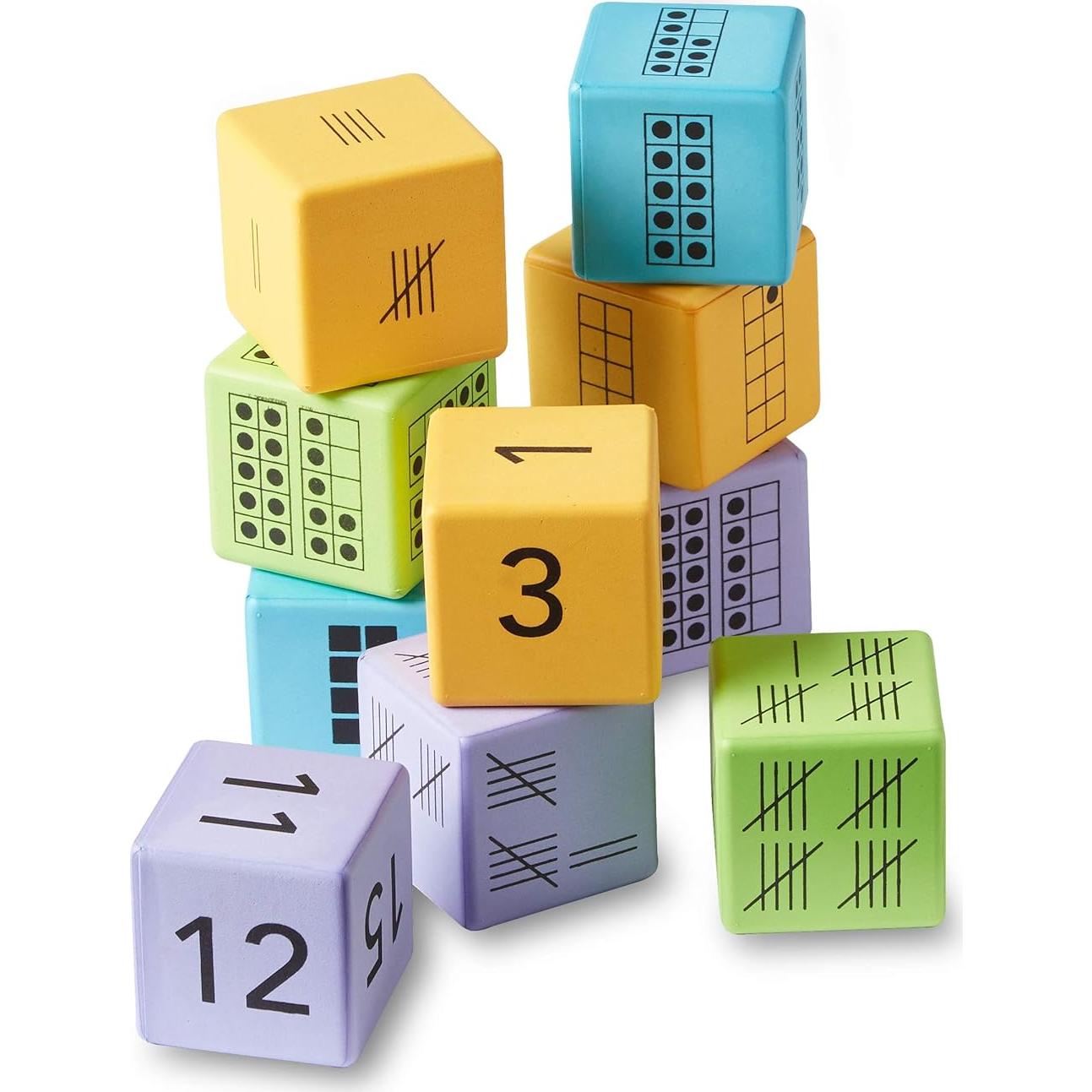 Set de Dados Matemáticos Hand2Mind para Niños 5-8 Años - 16 Piezas