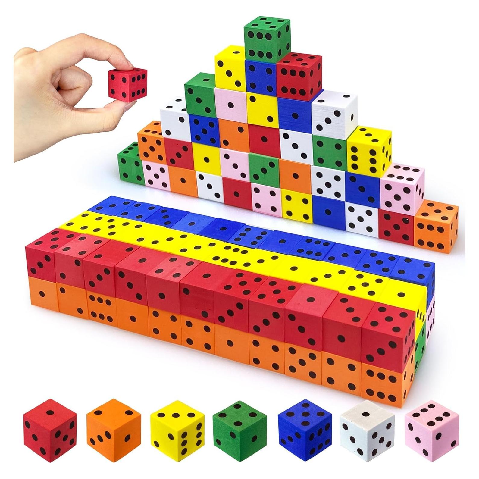 Juego de Dados de Espuma 60PCS Coloridos 1.98cm para Educación