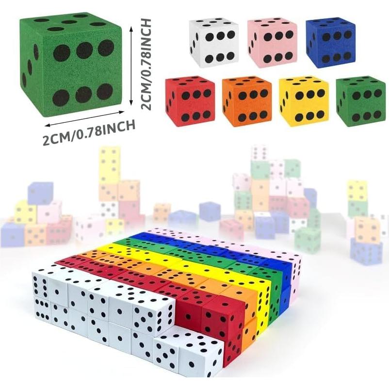 Juego de Dados de Espuma 60PCS Coloridos 1.98cm para Educación
