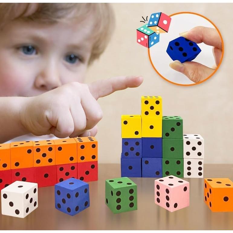 Juego de Dados de Espuma 60PCS Coloridos 1.98cm para Educación