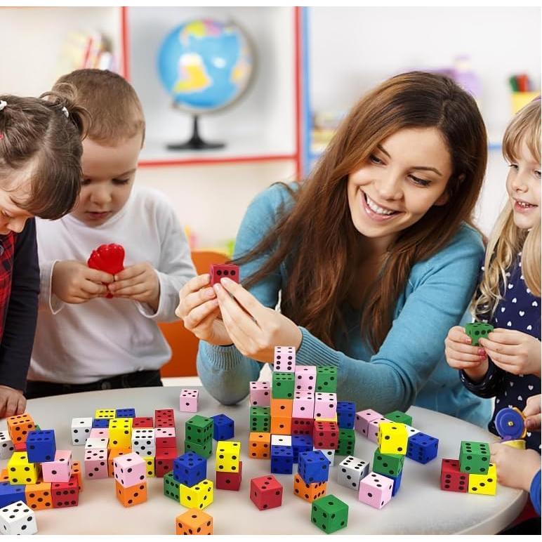 Juego de Dados de Espuma 60PCS Coloridos 1.98cm para Educación
