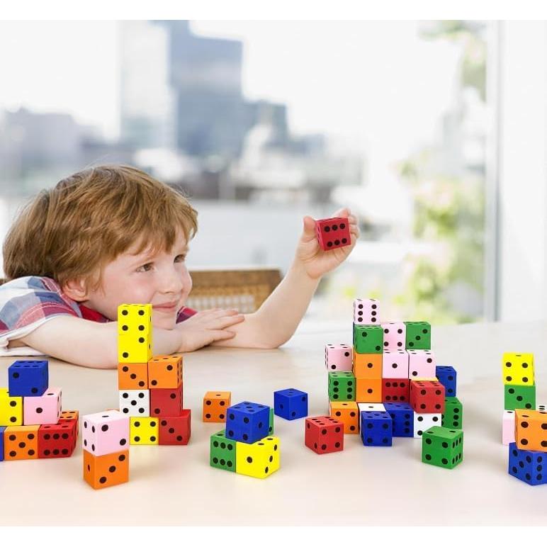 Juego de Dados de Espuma 60PCS Coloridos 1.98cm para Educación