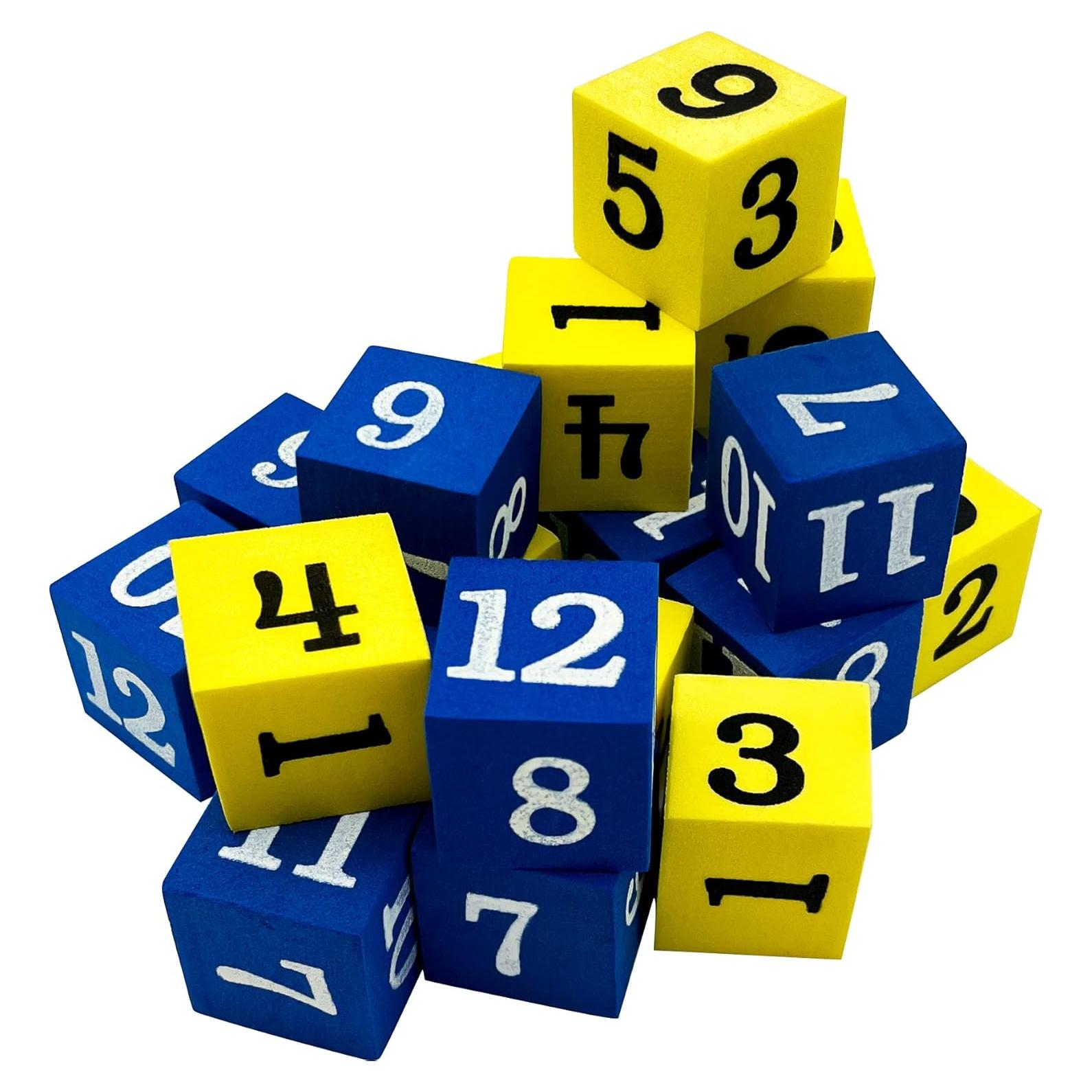 Dados de Espuma Amarillos y Azules Recursos Creados por el Maestro