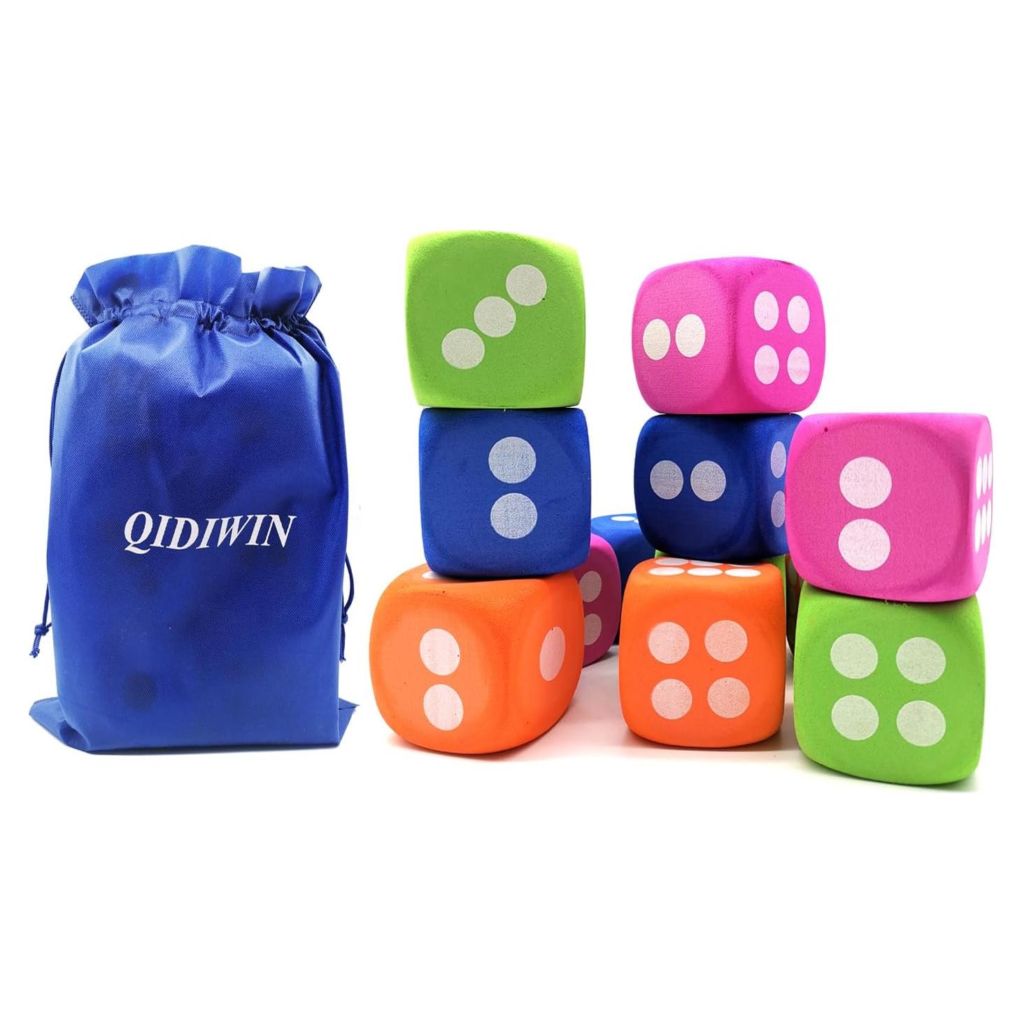 Dados de Espuma Jumbo Qidiwin 12PCS para Niños - Educativos