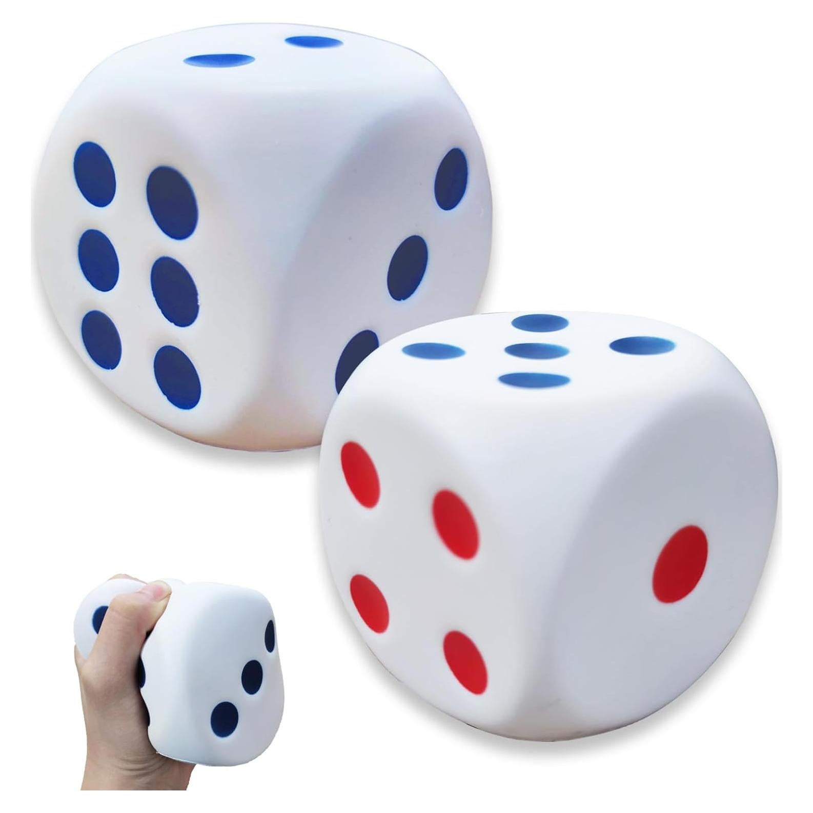 Paquete de 2 pelotas de estrés Dshengoo en forma de dados 7.87 cm