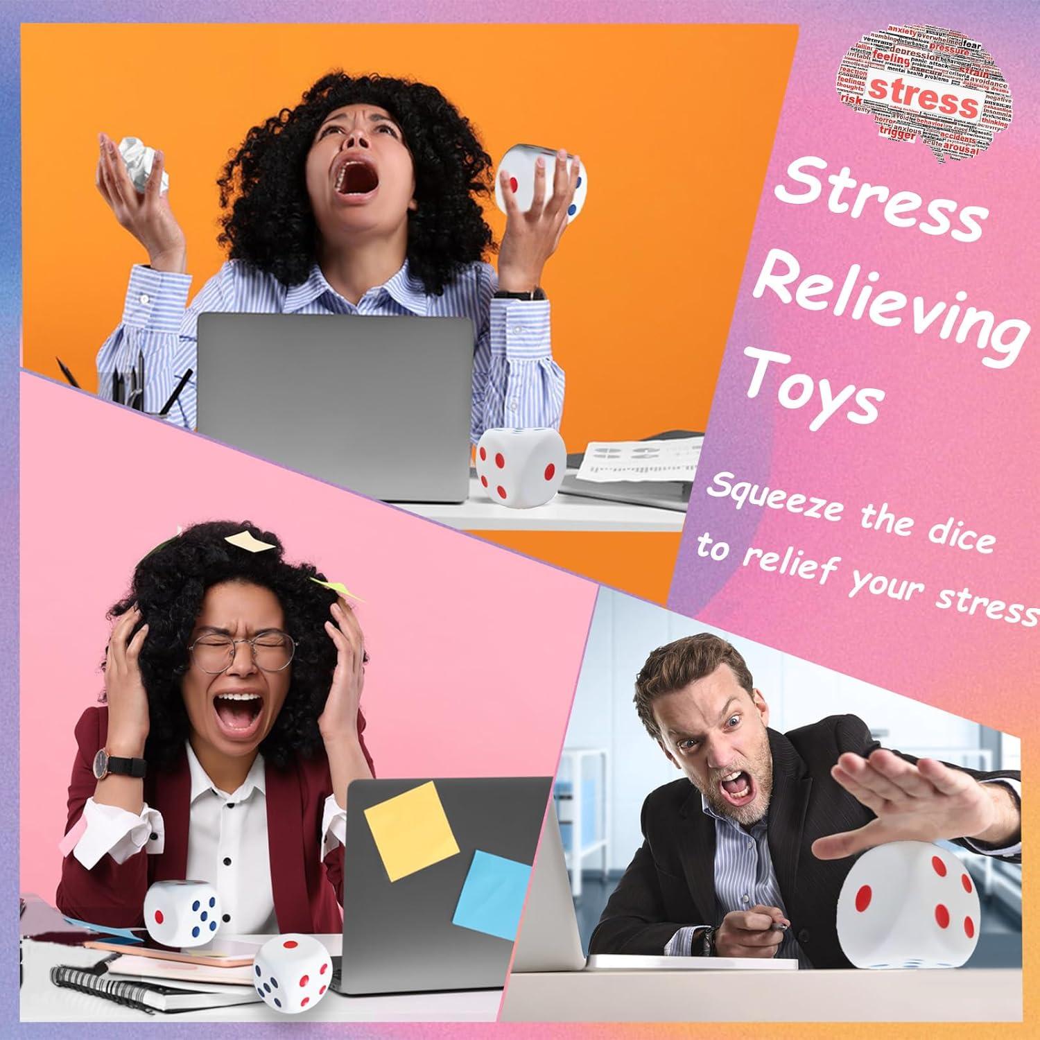 Paquete de 2 pelotas de estrés Dshengoo en forma de dados 7.87 cm