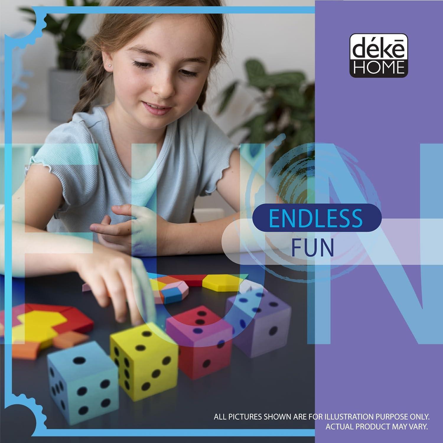 Dados de Espuma Deke Home - Paquete de 4, 5 cm, Colores Brillantes