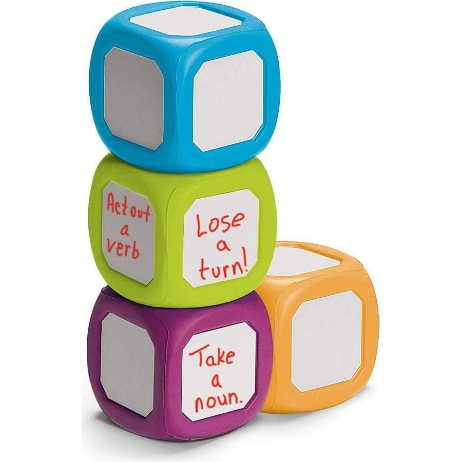 Dados Borrables Hand2Mind para Niños 5-8 Años - Paquete de 4