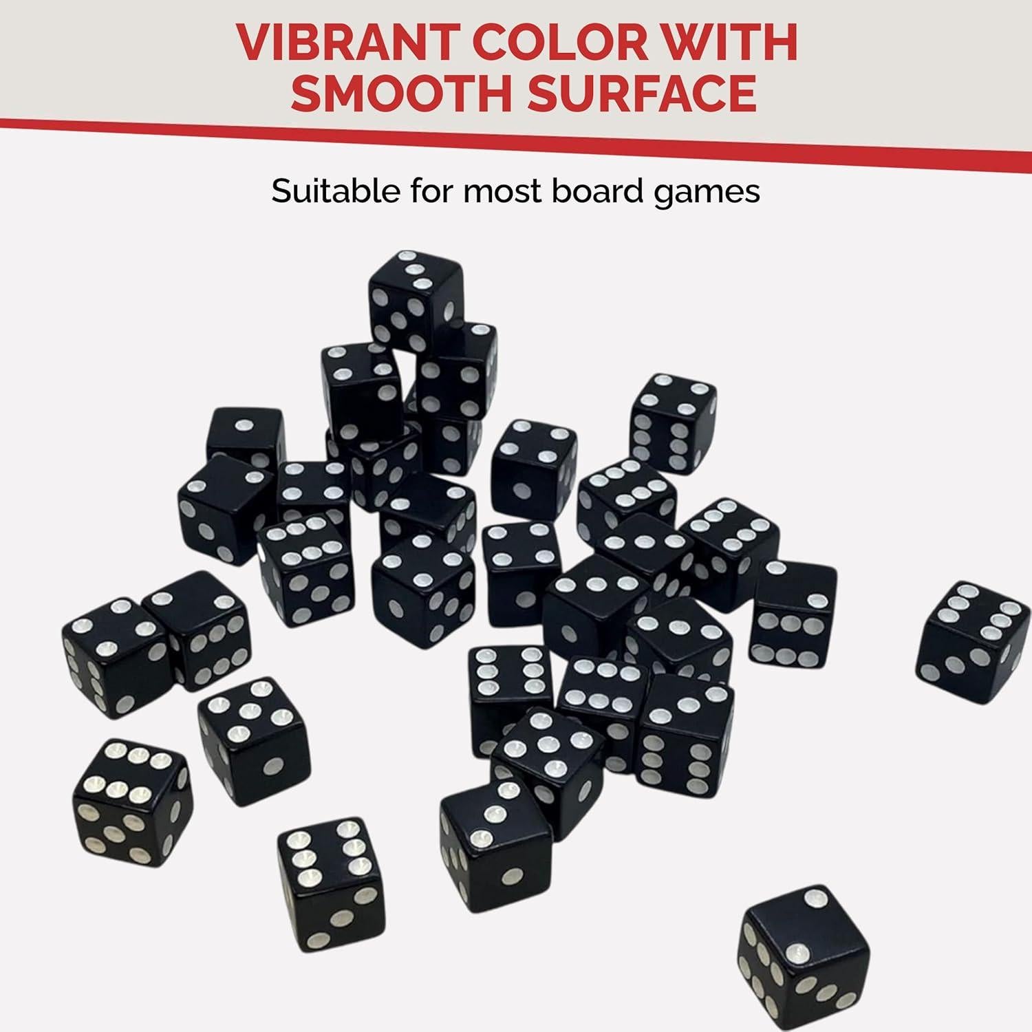 Dados Estándar 16 mm Mr. Chips Negros - Paquete de 100