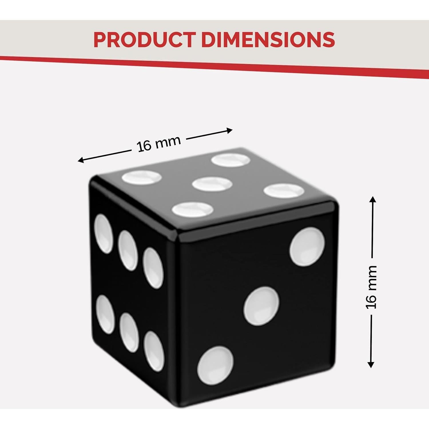 Dados Estándar 16 mm Mr. Chips Negros - Paquete de 100