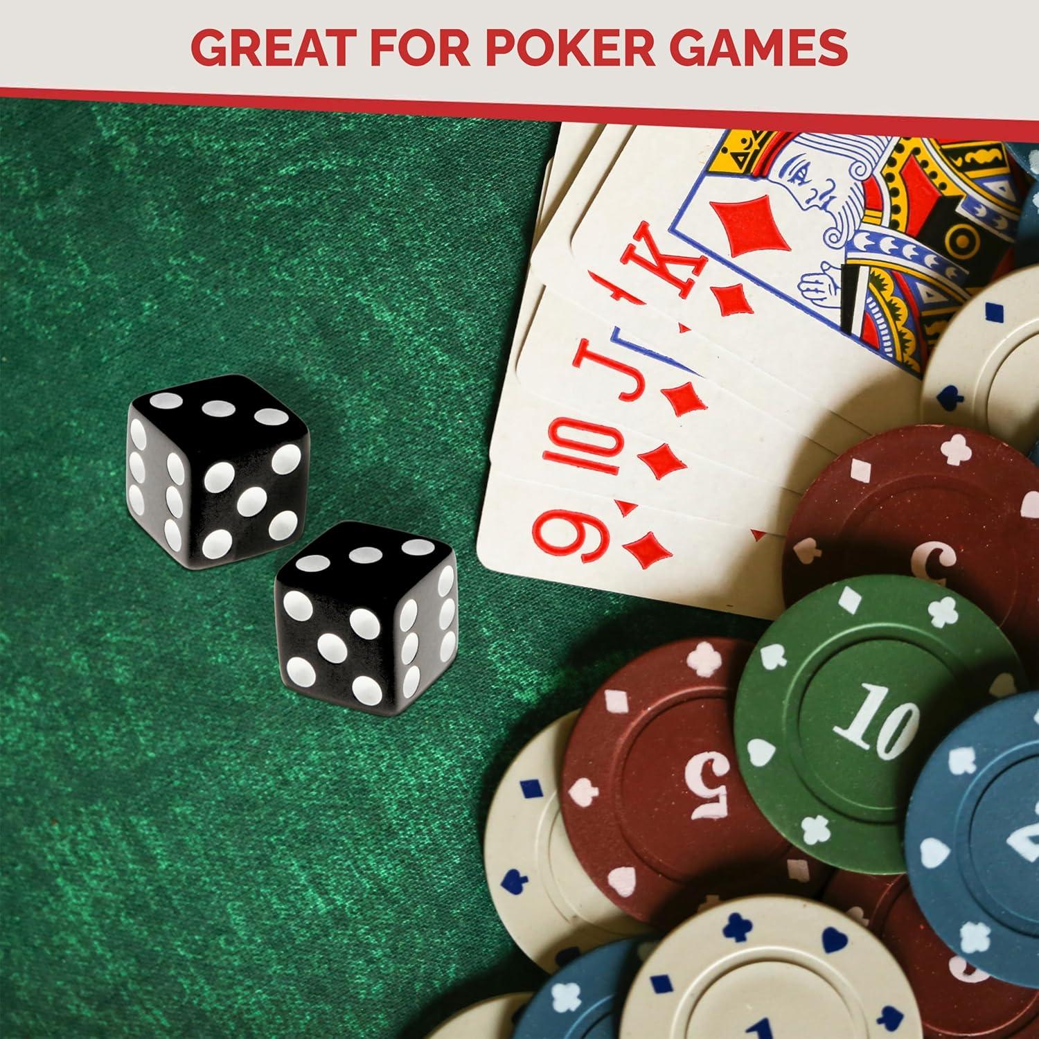 Dados Estándar 16 mm Mr. Chips Negros - Paquete de 100