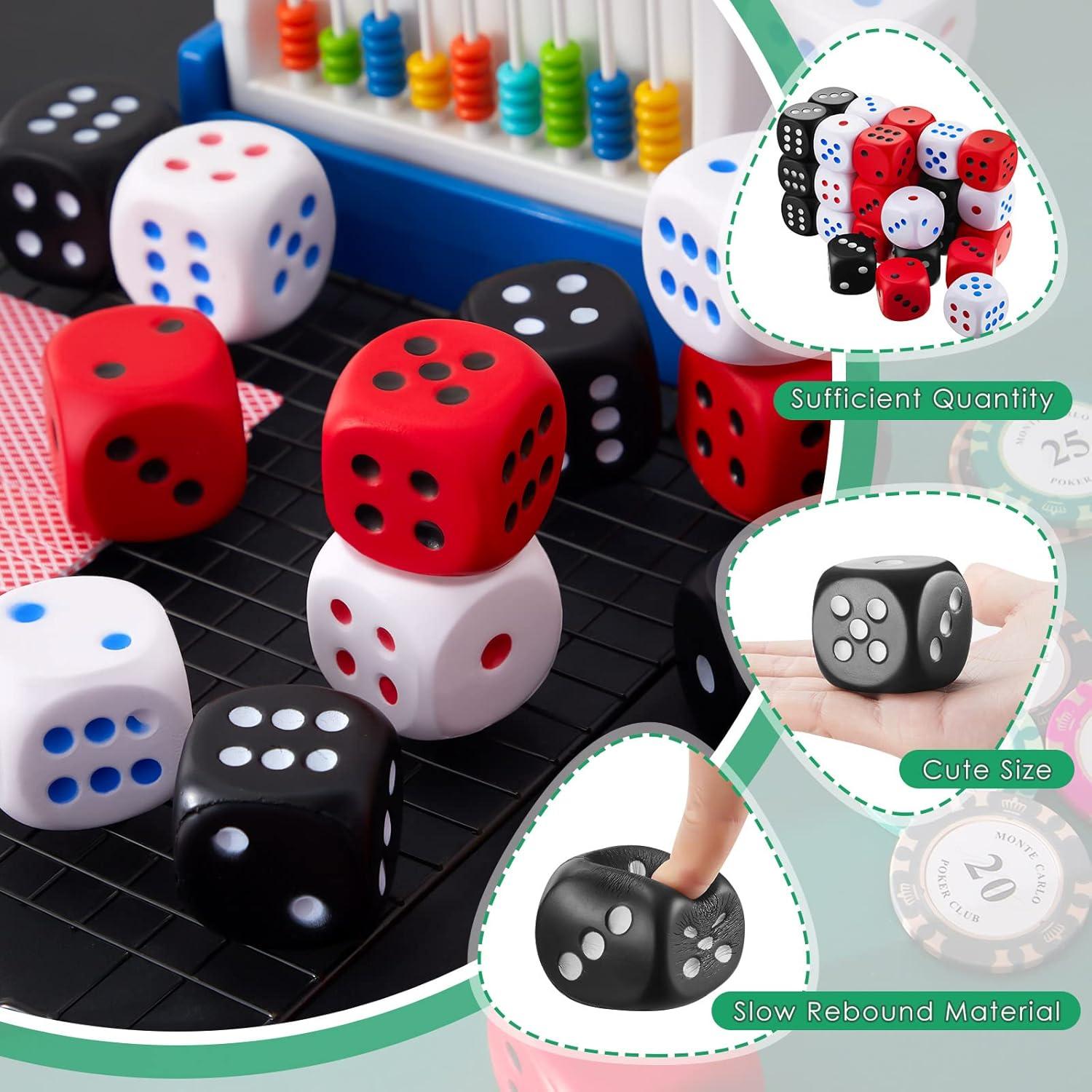 Dados de Espuma para Estrés Meooeck 30 Pcs 4.19 cm Colores