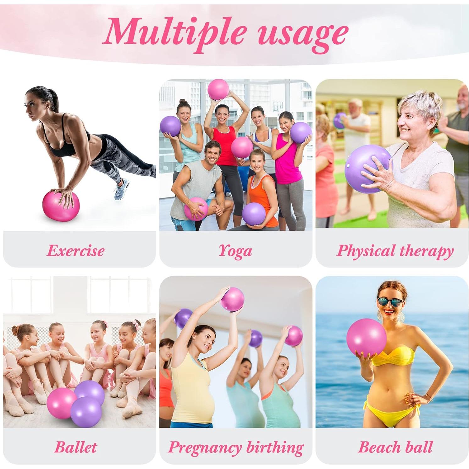 Pelotas de Ejercicio Aoriher 10 Piezas 25 cm PVC Rosa Púrpura