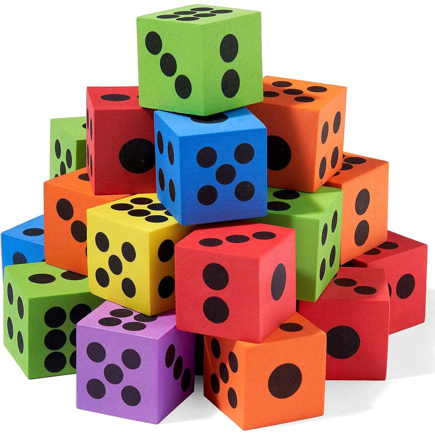 Dados de Espuma Jumbo EL TWIDDLERS 3.81 cm - Coloridos y Educativos