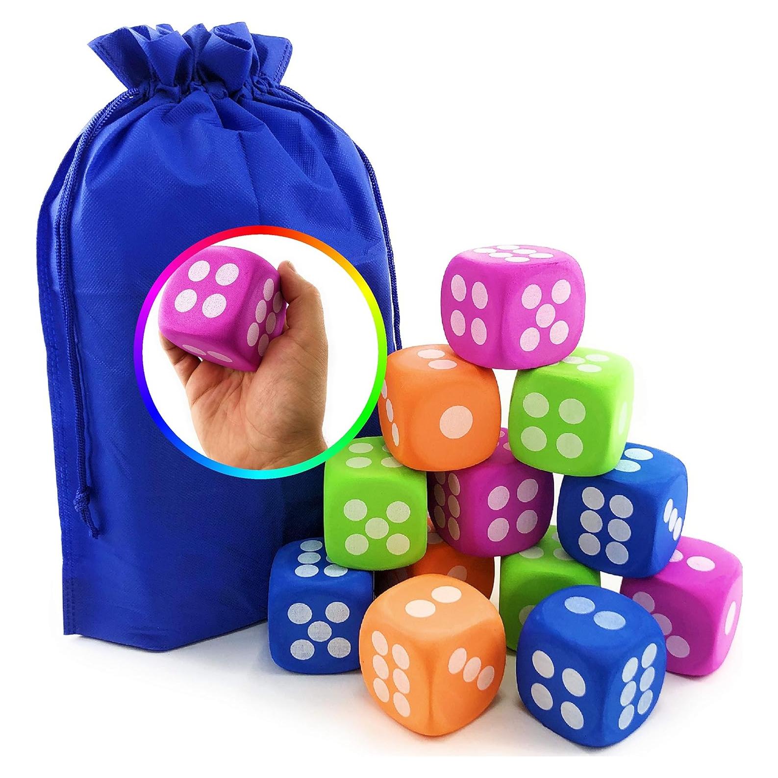 Dados de espuma EVA grandes Matty's Toy Stop - 12 unidades