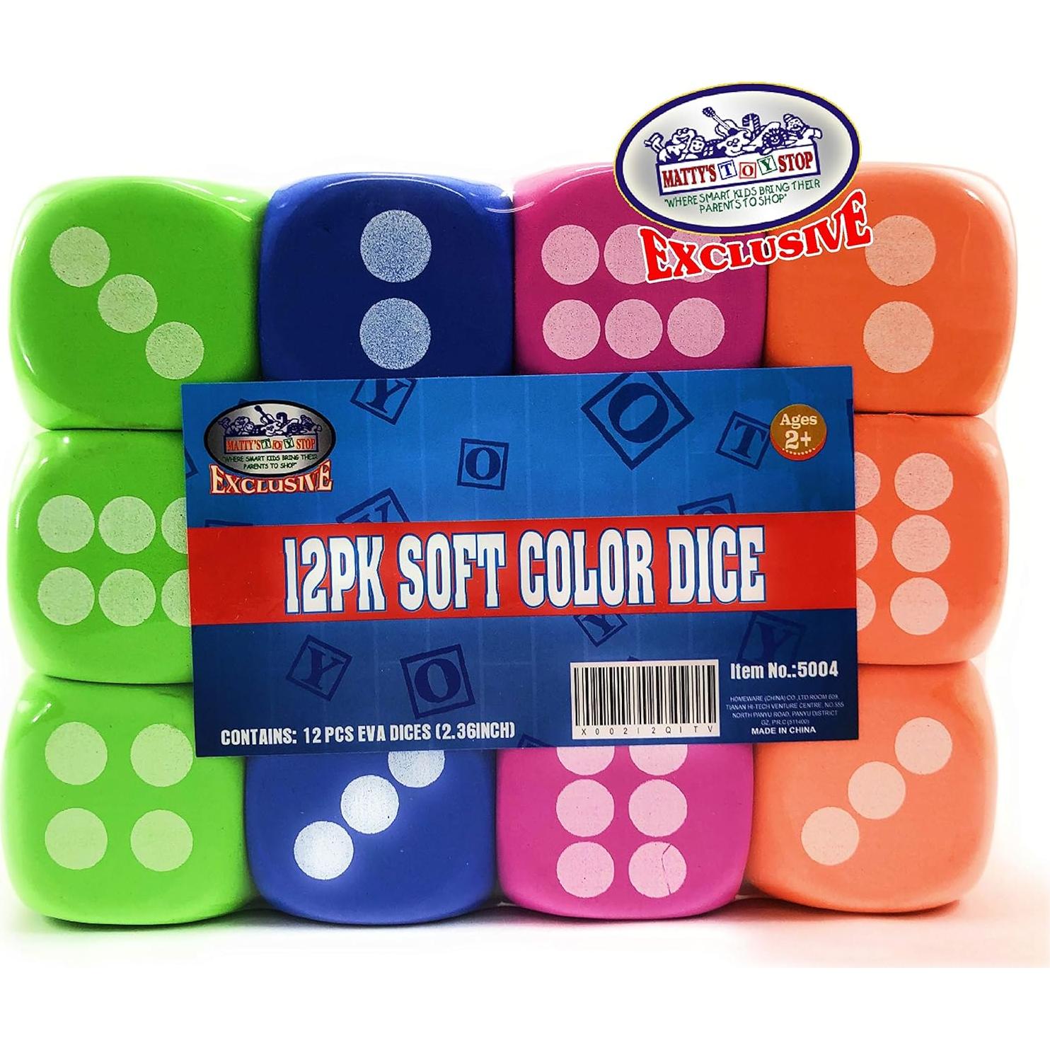 Dados de espuma EVA grandes Matty's Toy Stop - 12 unidades