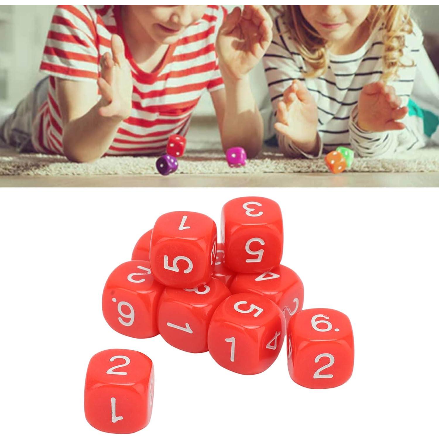 Conjunto de 20 Dados Numéricos de Plástico Rojo 16mm