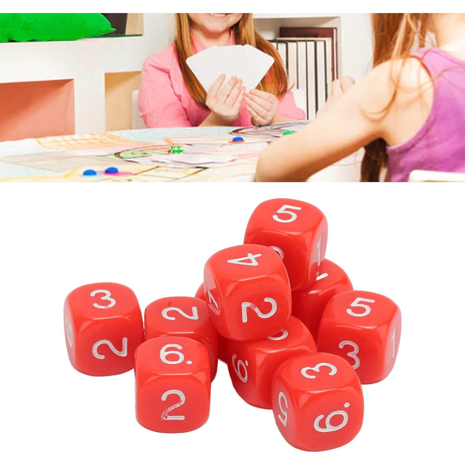 Conjunto de 20 Dados Numéricos de Plástico Rojo 16mm